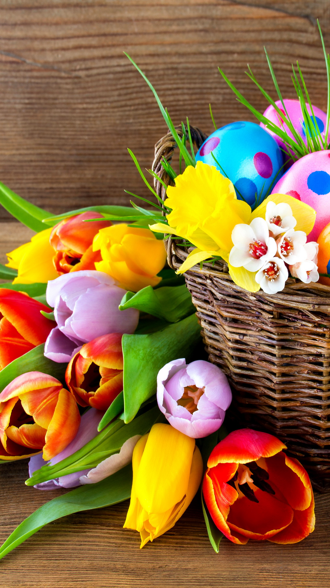 Happy Easter Basket Lumia Icon Wallpaper (1080x1920). Easter wallpaper, Happy easter day, Easter