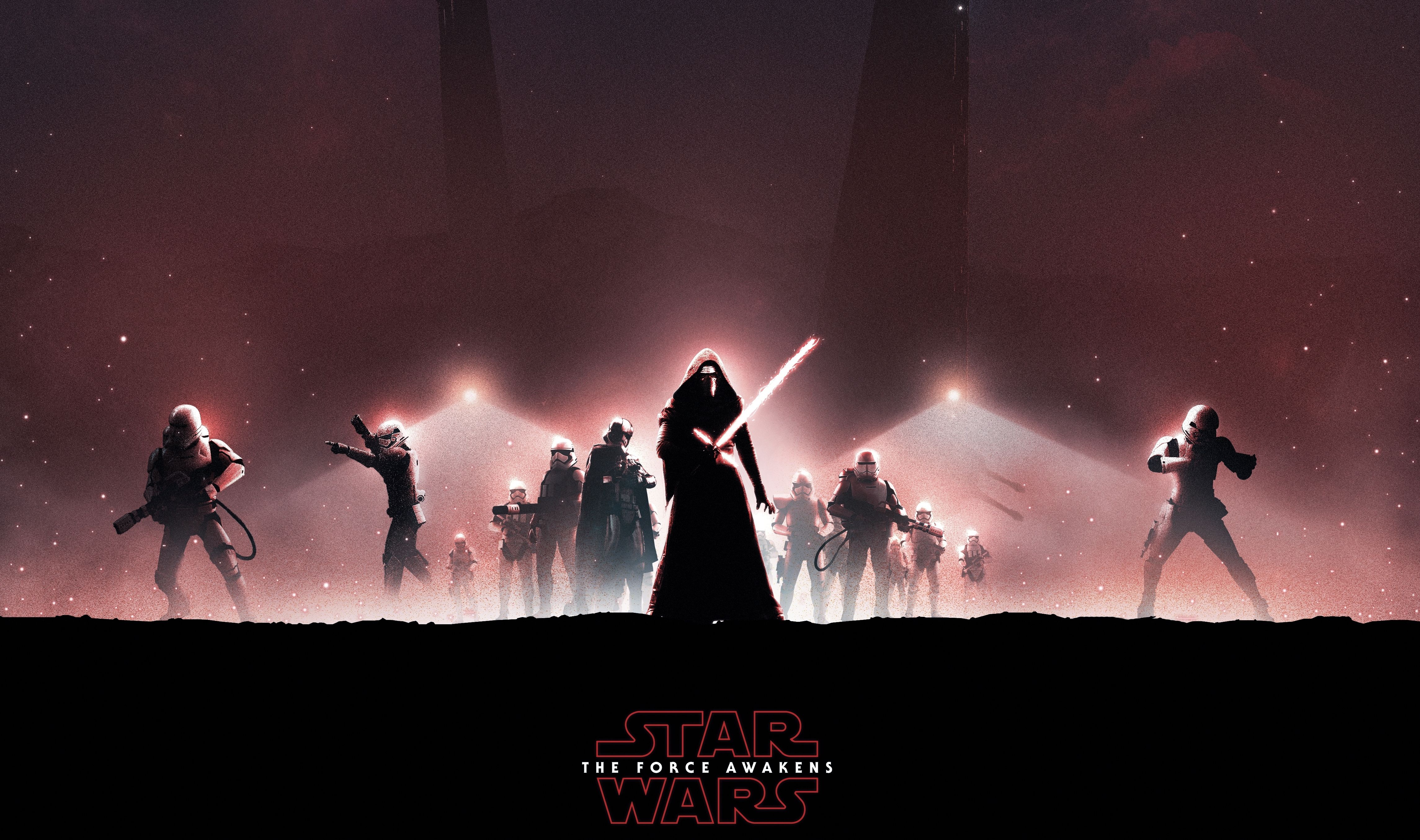 Kylo Ren Lightsaber Star Wars Star Wars Episode Vii The Force Awakens Stormtrooper Wallpaper:4579x2710