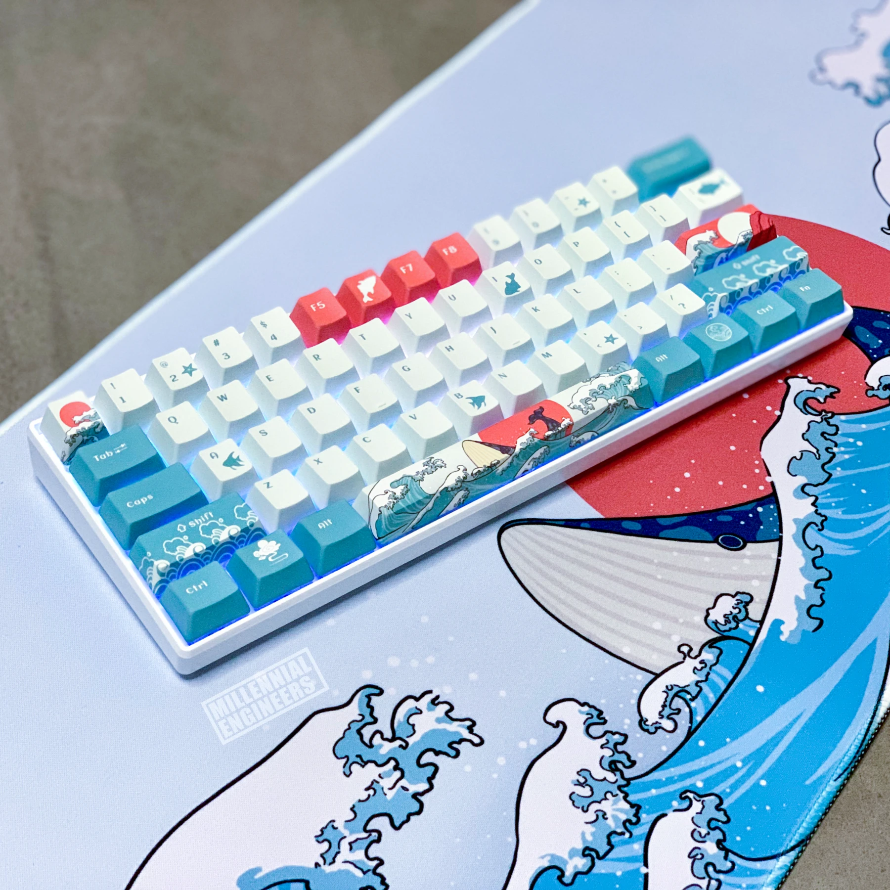 Anyone know of any good wallpaper that would match the keycap and mousepad?: wallpaperengine