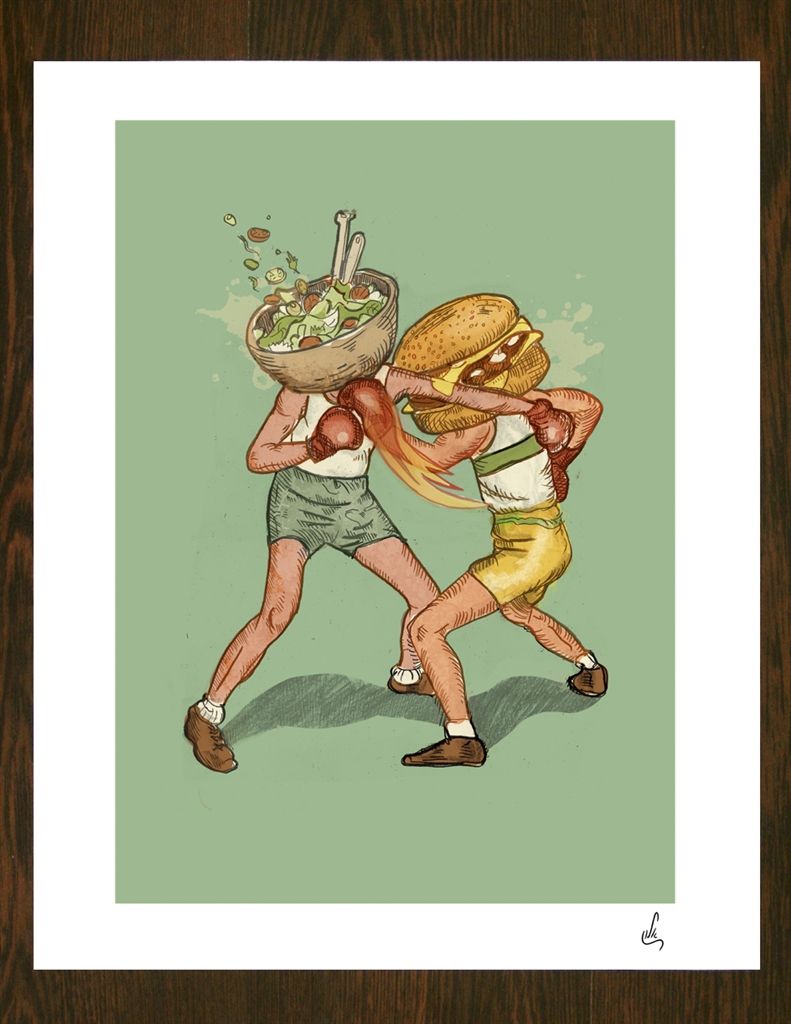 food fight Art Print by Alon Braier Edition from $29.9. Curioos. Food art painting, Limited edition art print, Food artwork