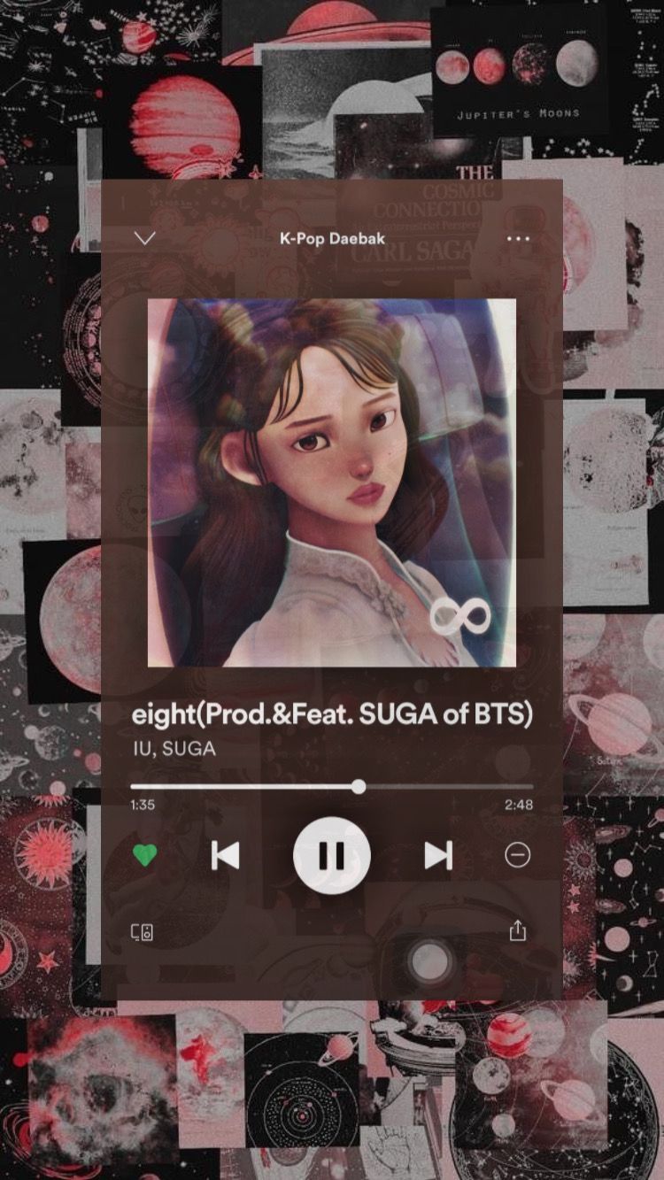 IU feat. Suga BTS. Ilustrasi poster, Stiker, Lagu