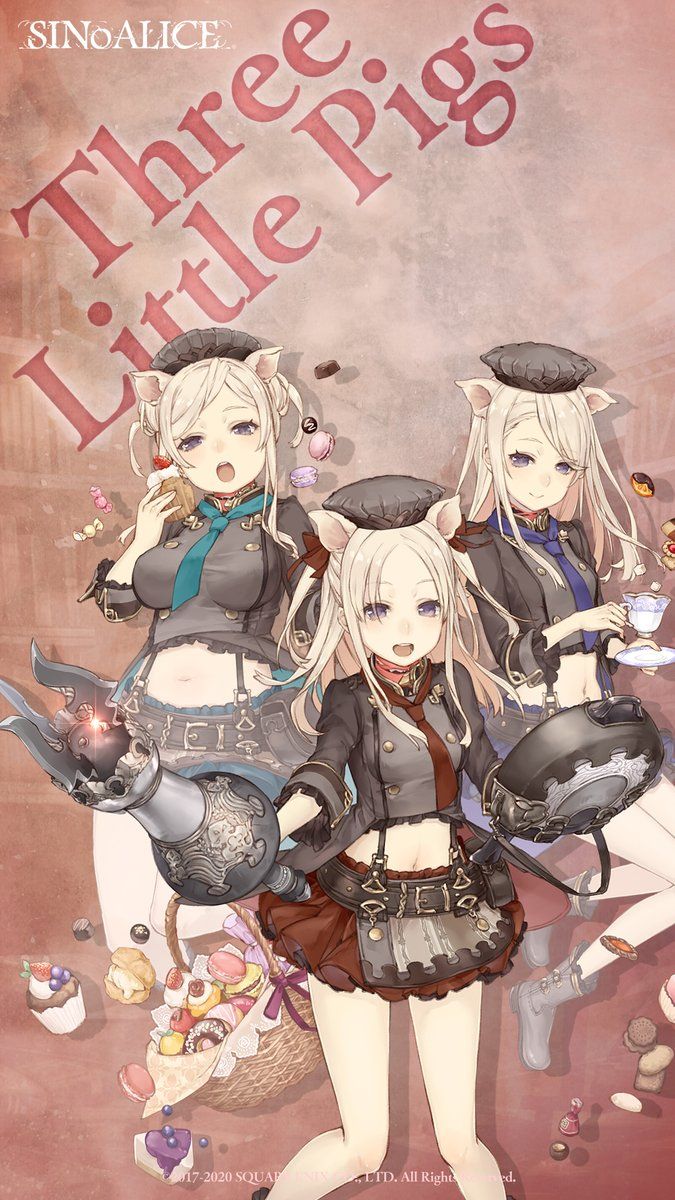 SINoALICE Global's a Three Little Pigs wallpaper! Feast your eyes upon this wallpaper if you're feeling hungry!