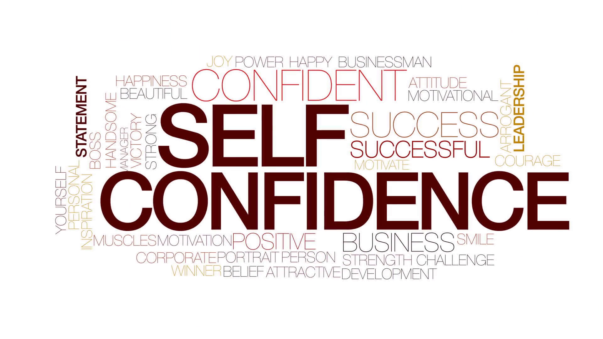 Self Confidence Animated Word Cloud, Text Design Animation Word Cloud Png Wallpaper & Background Download