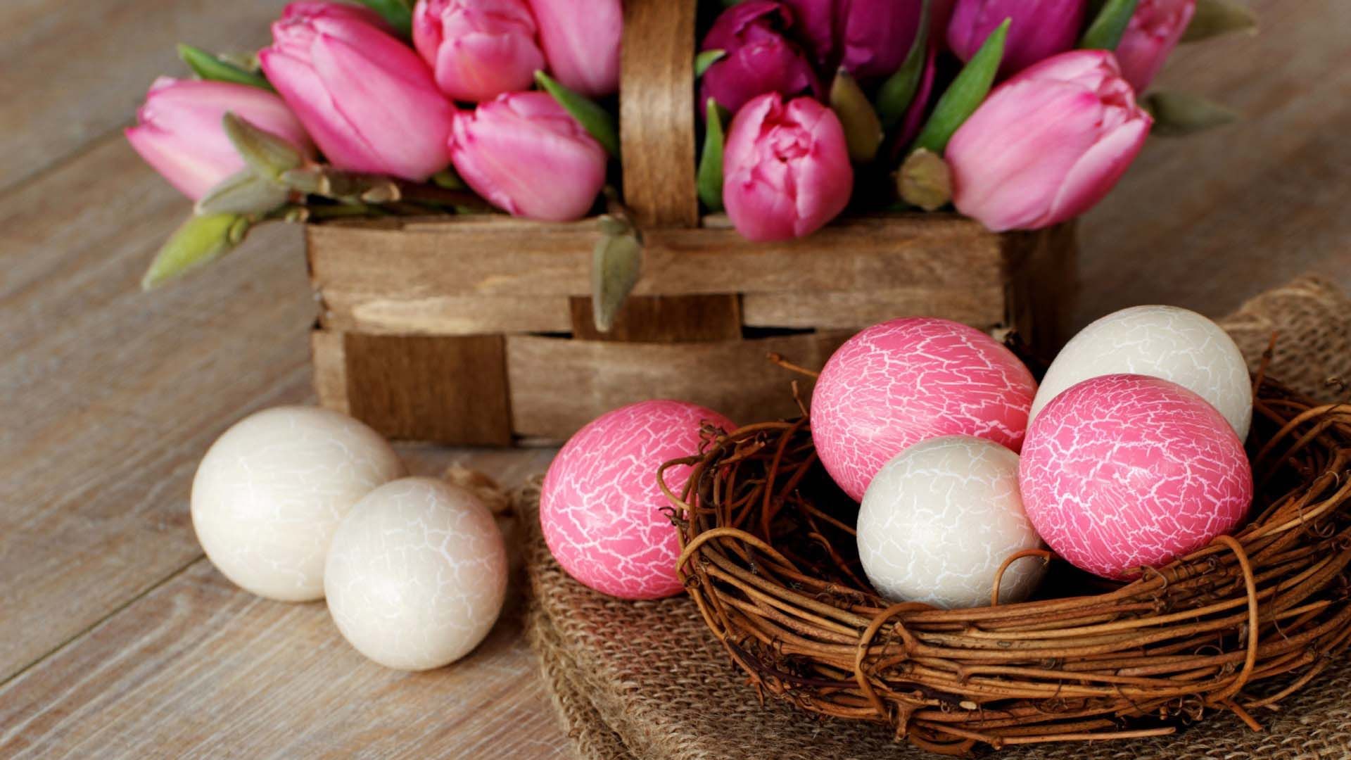 Hapy Easter White And Pink Eggs For Easter Wallpaper 1920x1080 PC Wallpaper. Easter eggs, Easter wallpaper, Happy easter