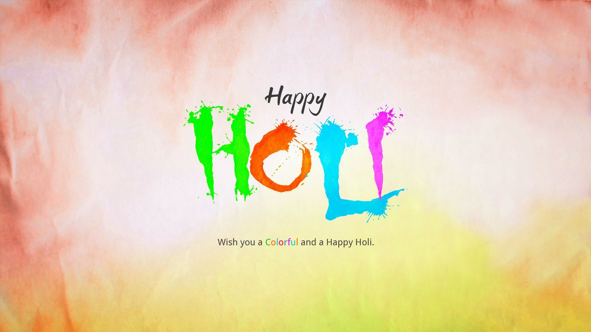 Widescreen Happy Holi Desktop Background. One HD Wallpaper