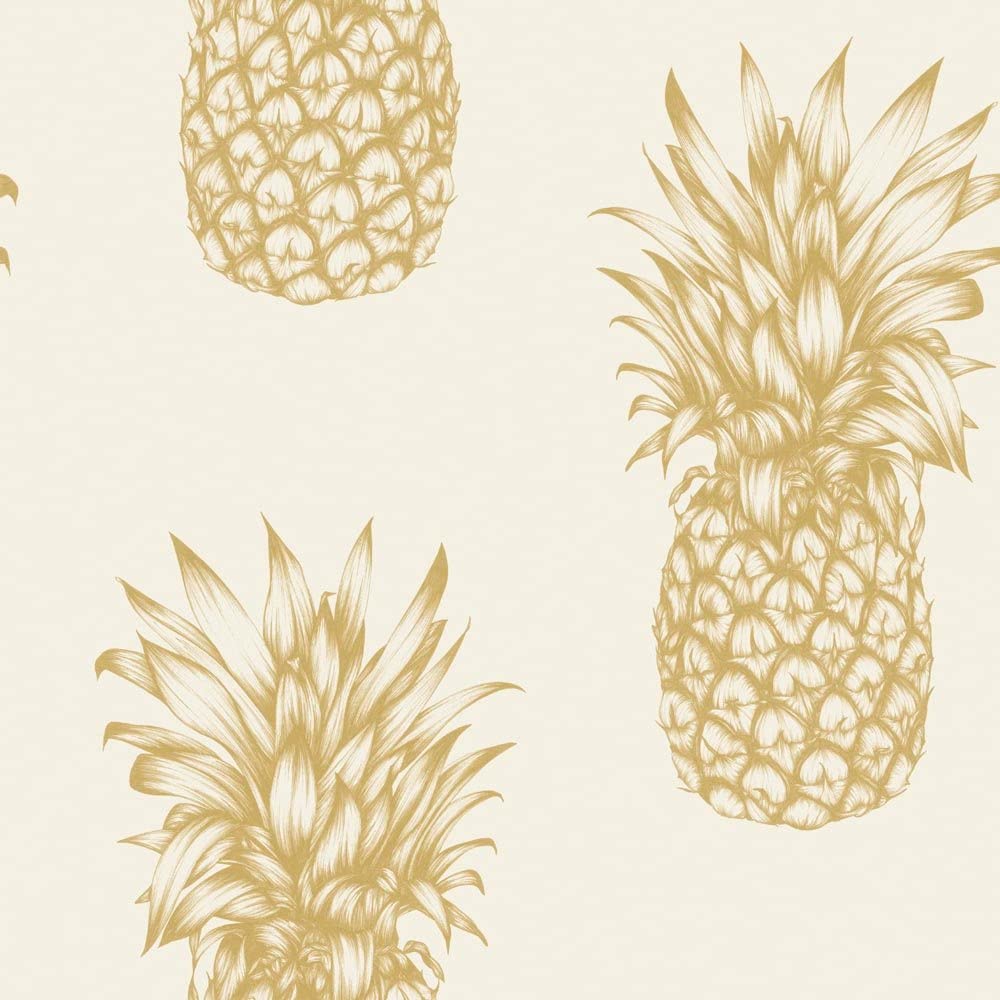 Arthouse, Copacabana Gold Pineapple Wallpaper, Modern Décor: Home & Kitchen