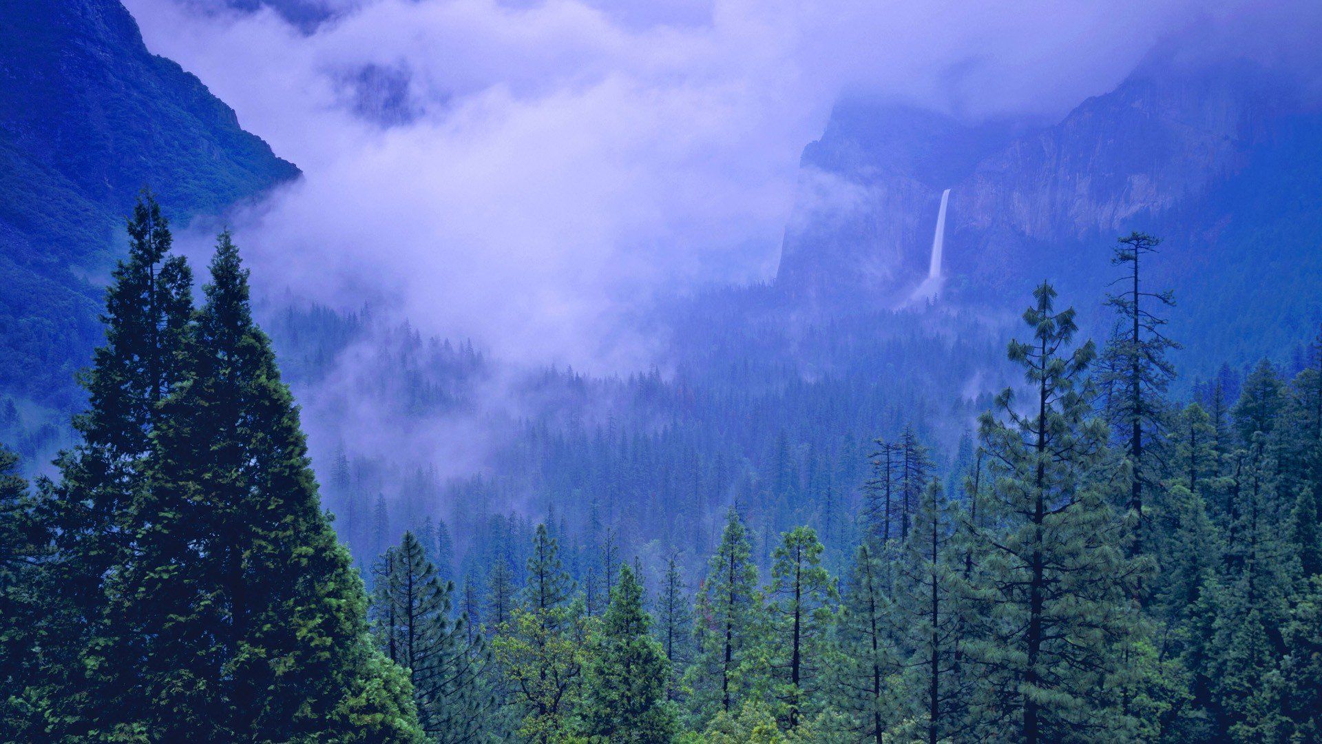 Storm valleys spring California Yosemite National Park wallpaperx1080