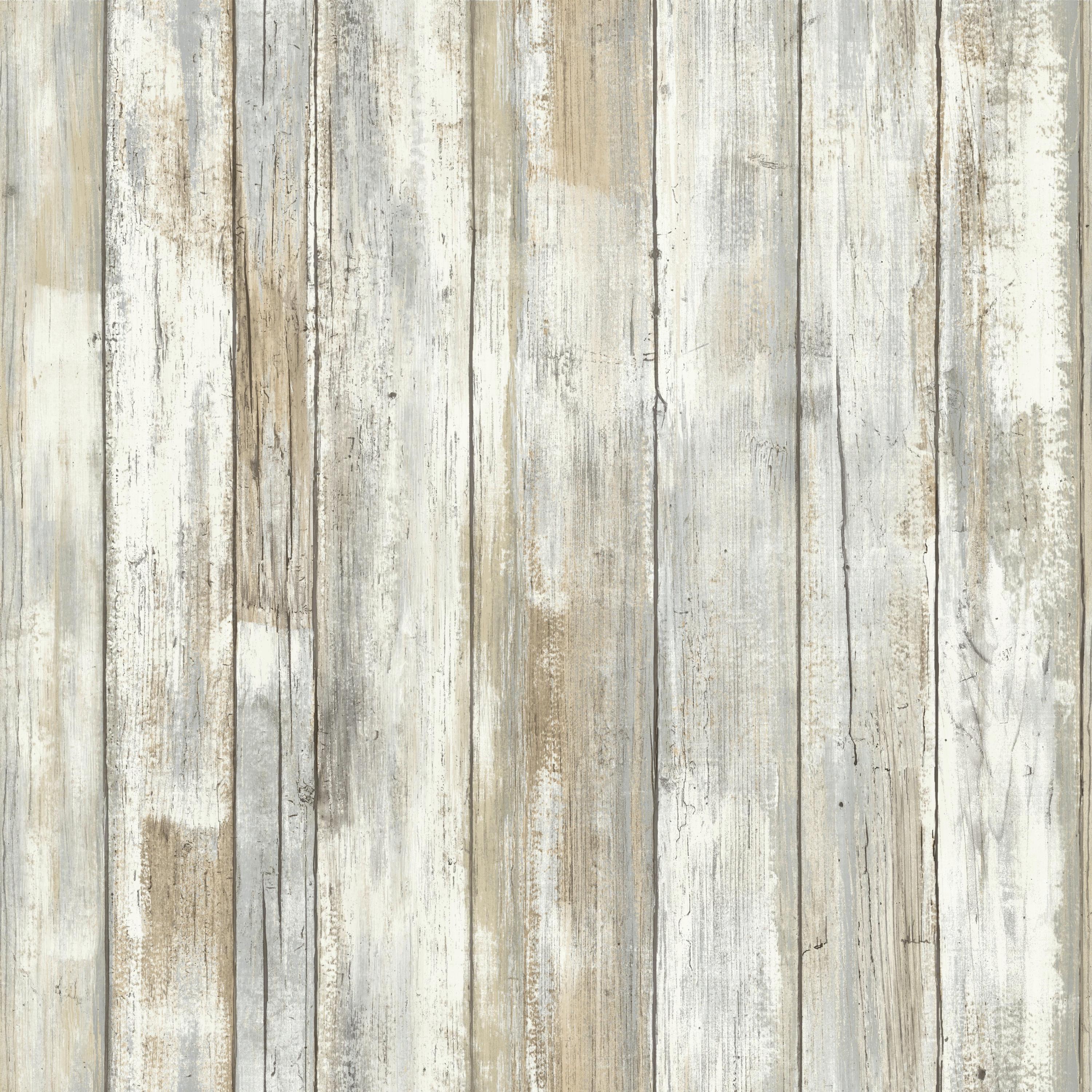 RoomMates Distressed Wood Peel and Stick Wall Decor Wallpapers.