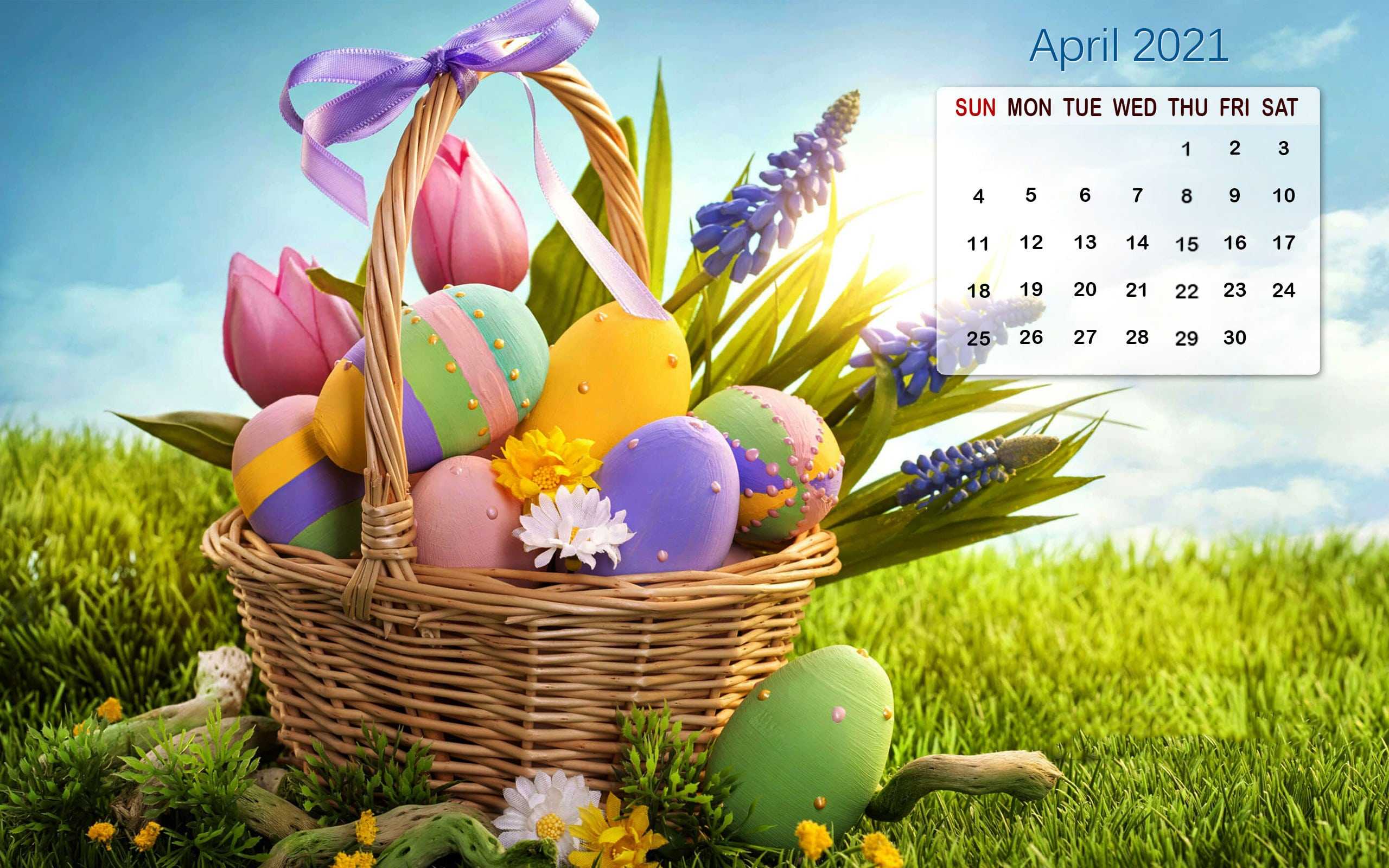 Easter April Calendar 2021 Wallpaper Free HD Wallpaper