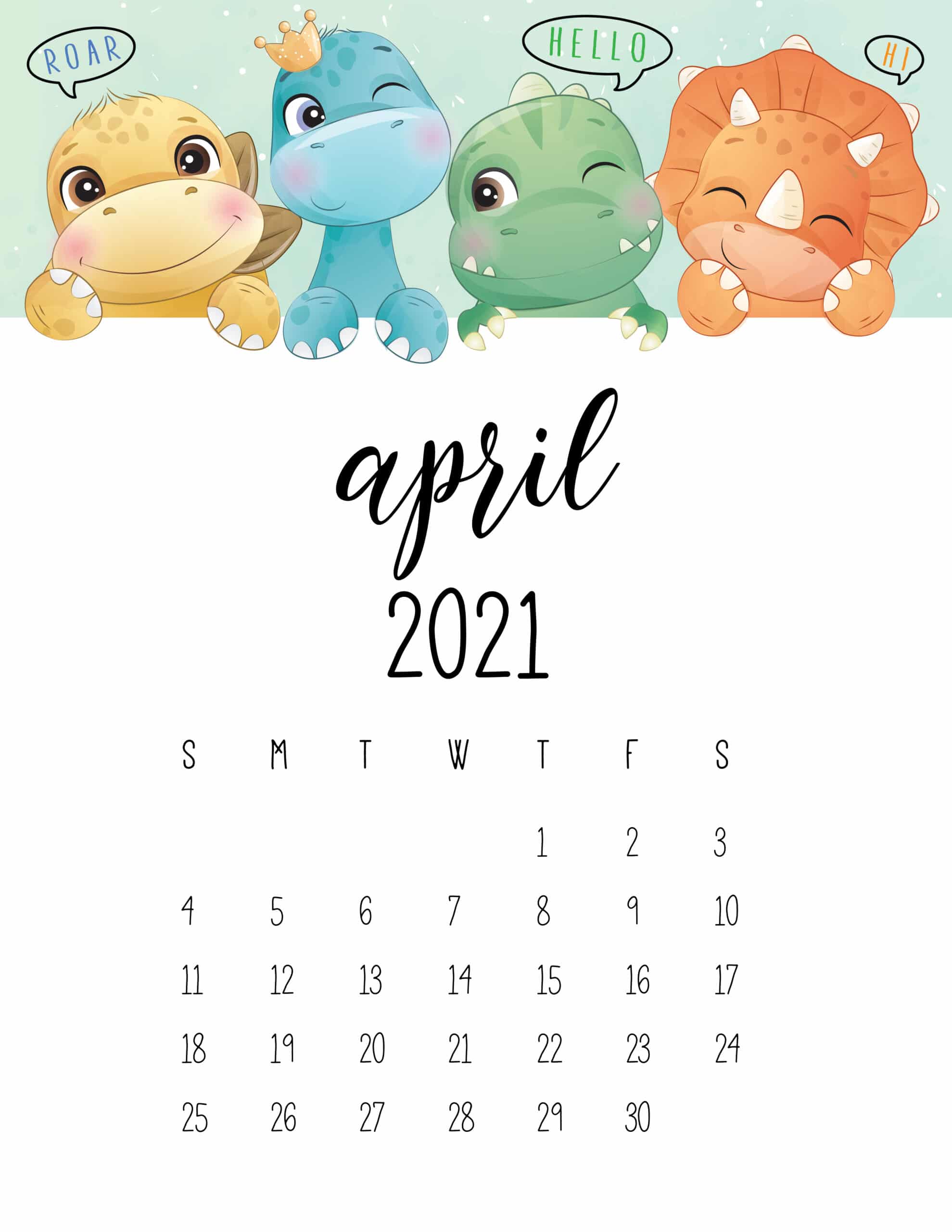 Floral April 2021 Calendar Cute and Wall Wallpaper