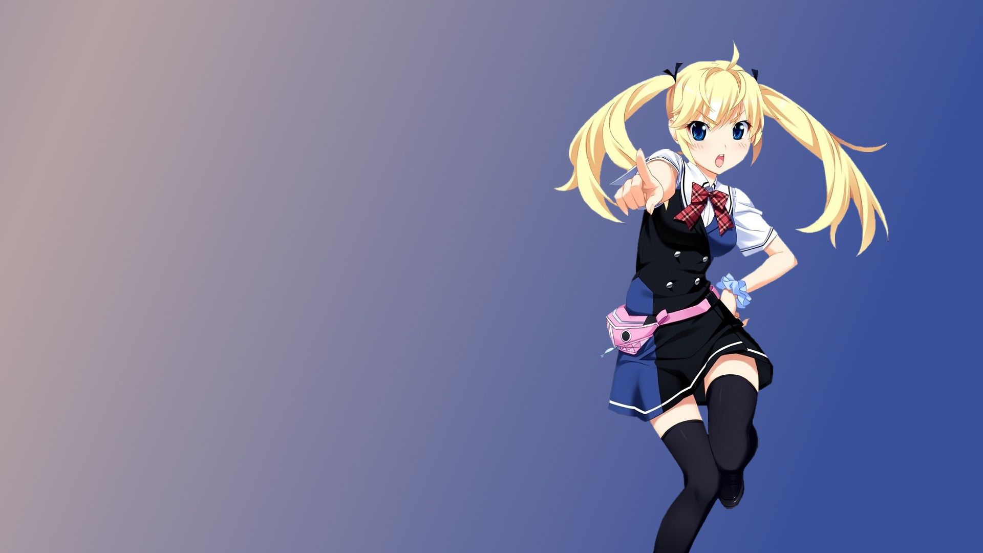 Wallpaper Twintails, Blonde, Grisaia No Kajitsu, School Uniform, Matsushima Michiru