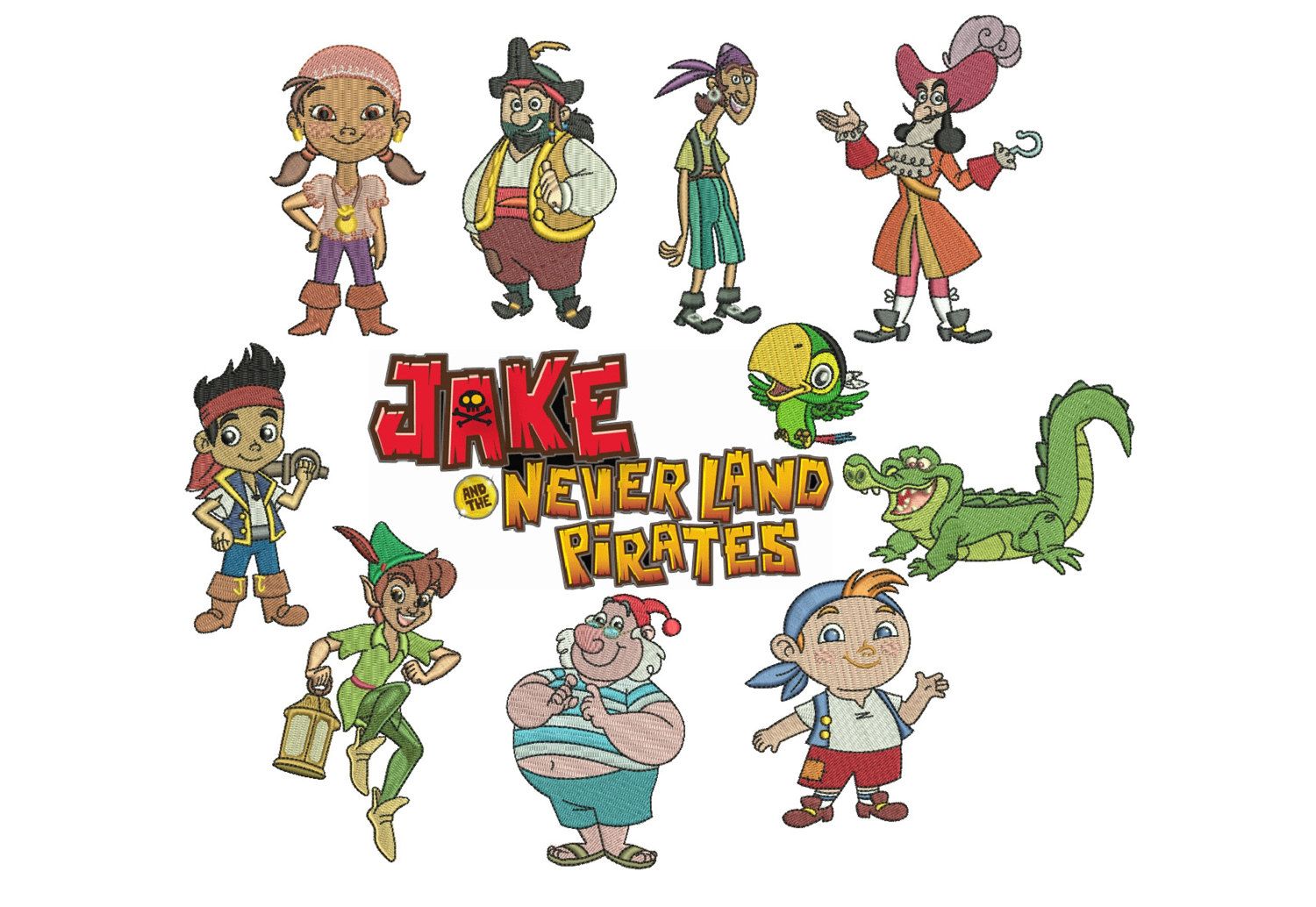 Jake and the Neverland Pirates Pan Embroidery Designs. Indian Digitizer Digitizing. Embroidery Patterns Library