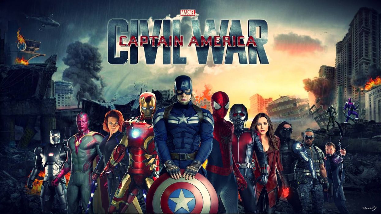 CAPTAIN AMERICA 3 Civil War Marvel Superhero Action Fighting 1cacw Warrior Sci Fi Avengers Poster Wallpaperx1152