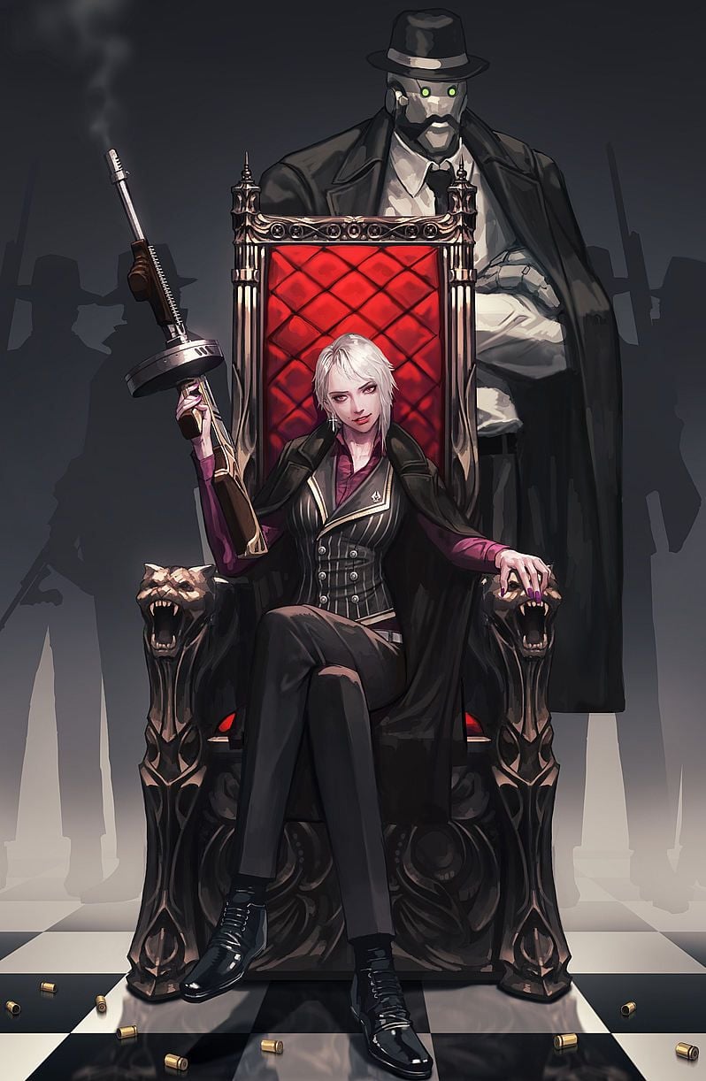 Mafia Queen Ashe (Elizabeth Caledonia) OW skin concept [Artist: JeongSeok Lee] Clan [anime pics & digital art]