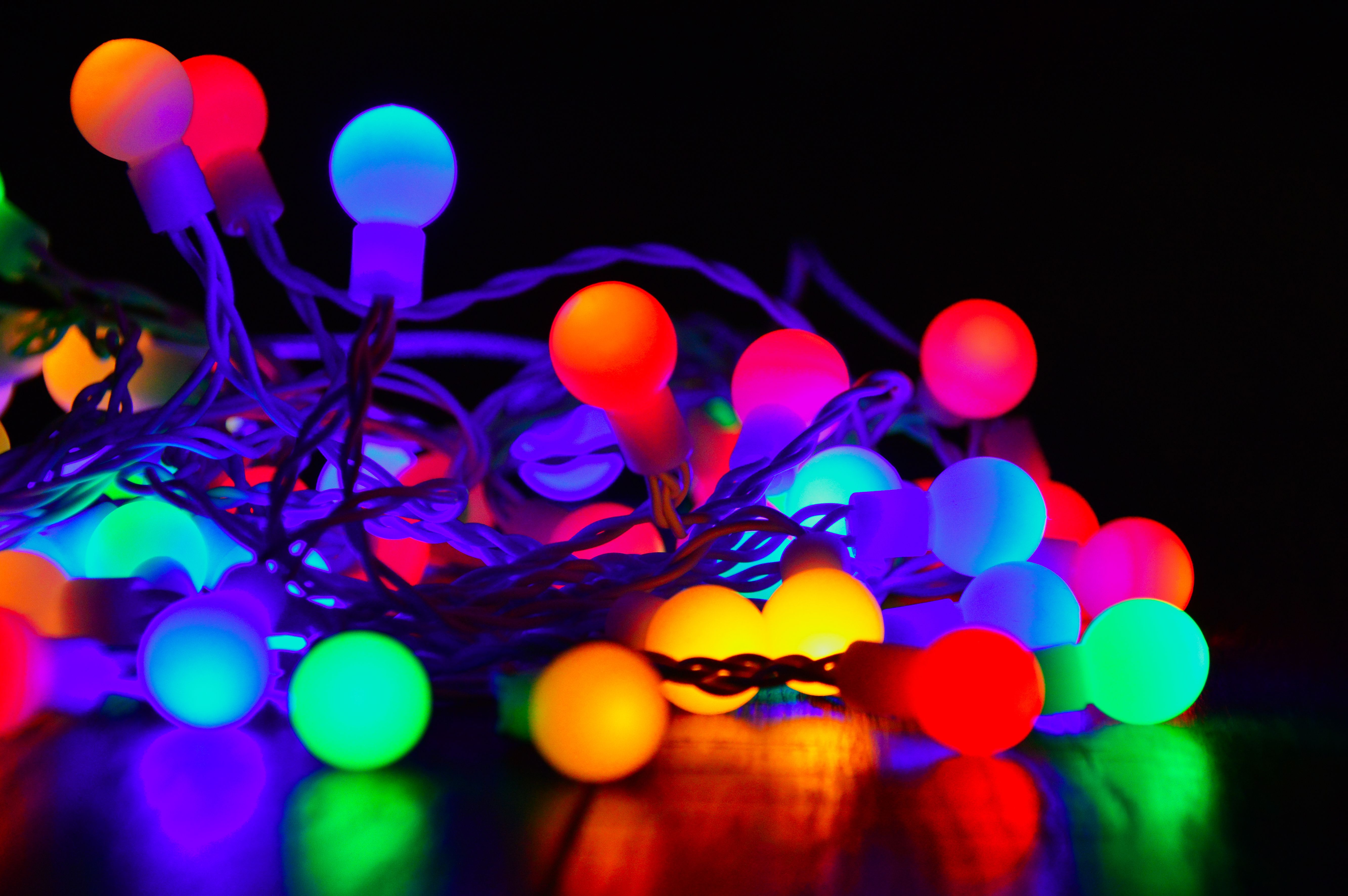 Free Image, light, background, bulb, colorful, string, abstract, bright, holiday, celebration, color, depth, bulbs, blue, decoration, vector, glowing, festive, field, celebratory, white, illustration, design, lighting, night, computer wallpaper, neon