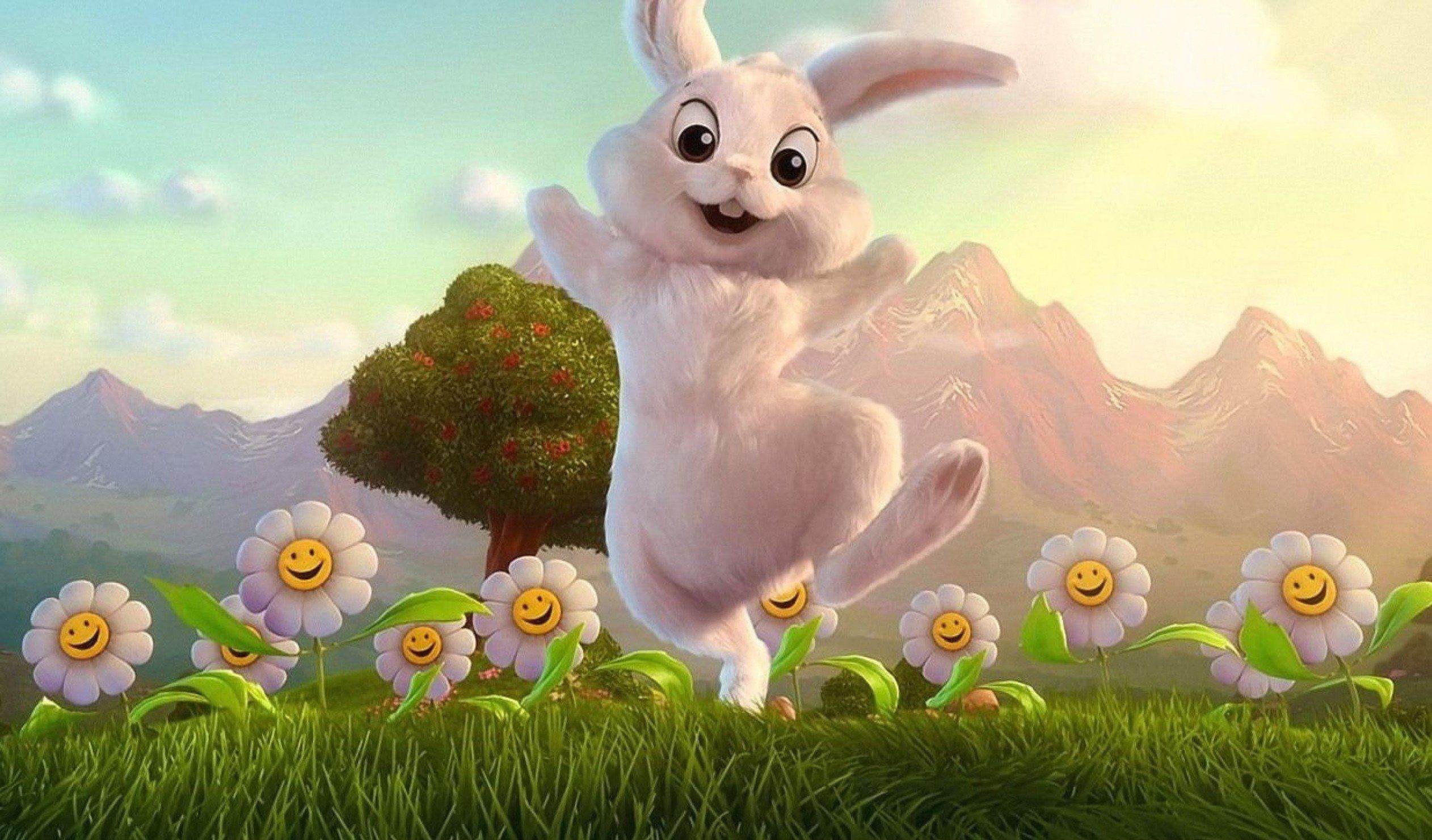 Baby Bunny Happy Easter Desktop Wallpaper