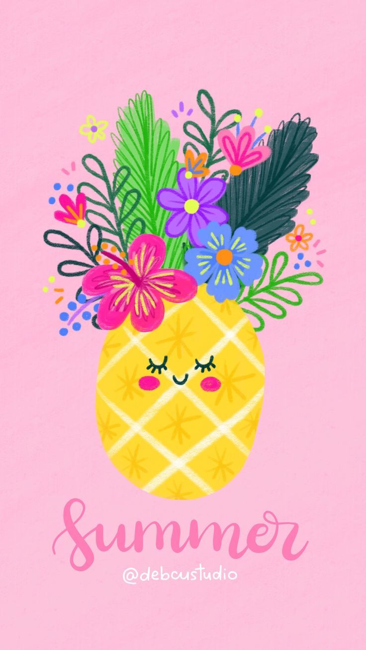 Pineapple phone wallpaper for this summer. Visit for more illustrations #summer #iphone #wallpaper #illustrations