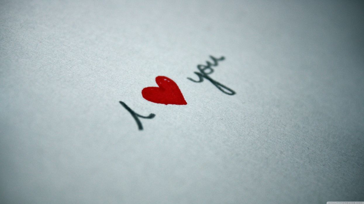 Abstract paper texts hearts i love you wallpaperx2160