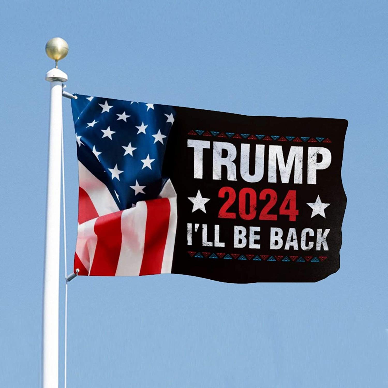 Amazon.com, EVISUK Trump 2024 I'll Be Back Trump Supporters Flag 3x5ft Colorfast Uv Resistant 100% Polyester Durable Outdoors Flag, Garden & Outdoor