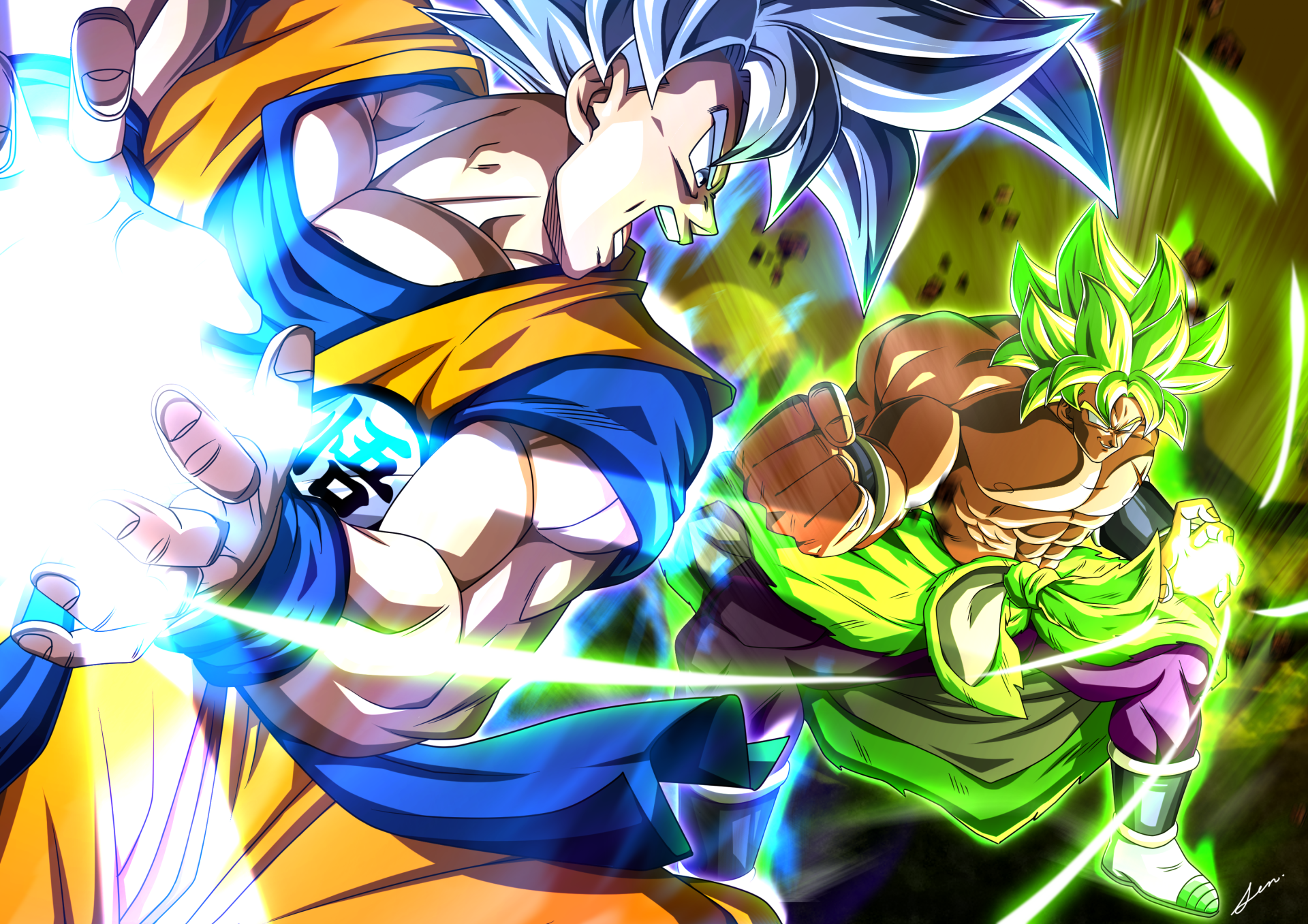 Goku Vs Broly Wallpaper Background Image. View, download, comment, and rate. ドラゴンボールz, イラスト, ドラゴンボール