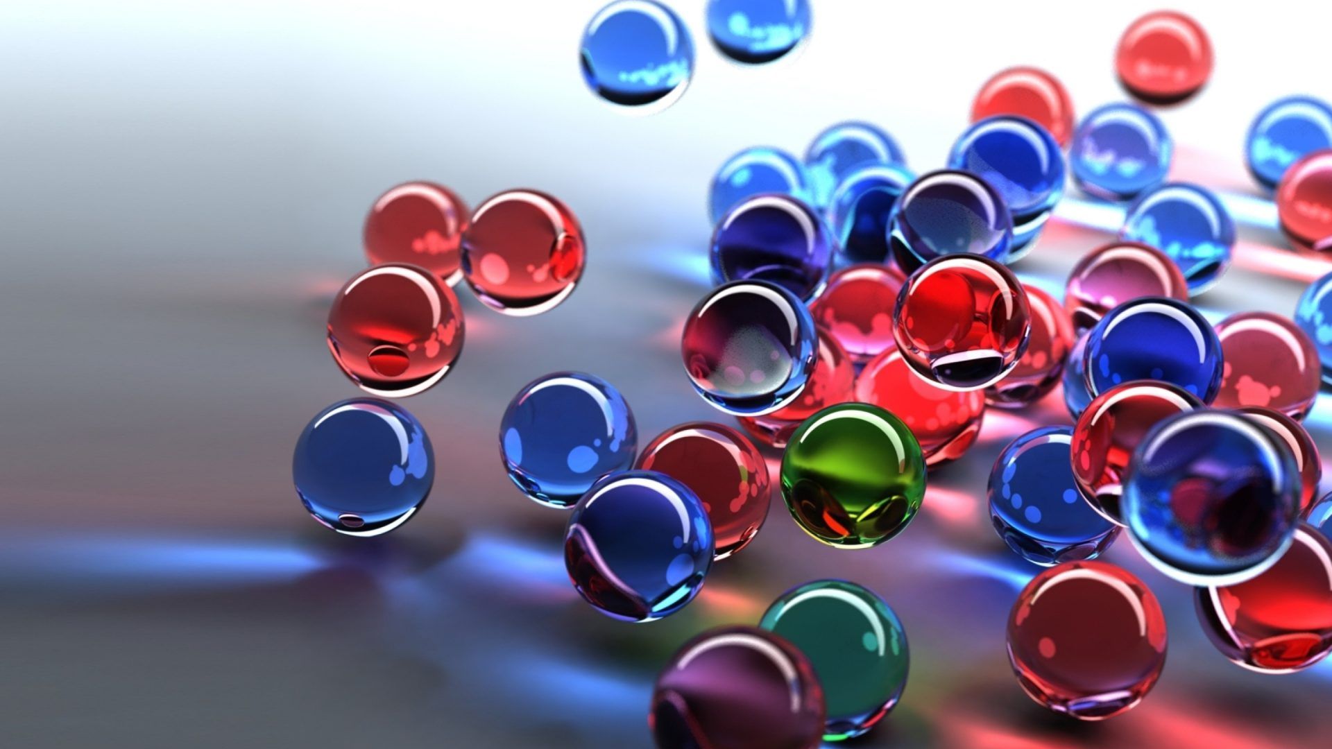 3D Glass Balls Red Blue Green HD Wallpaper 2880x1800, Wallpaper13.com
