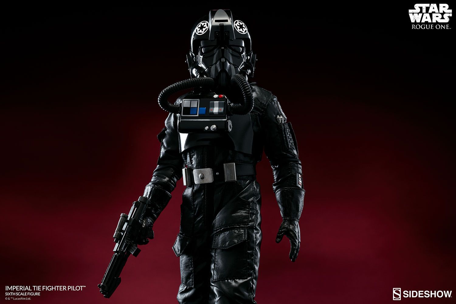 Star Wars Rogue One Imperial Tie Fighter Pilot Sixth Scale Action Figure Front View Figure Fury