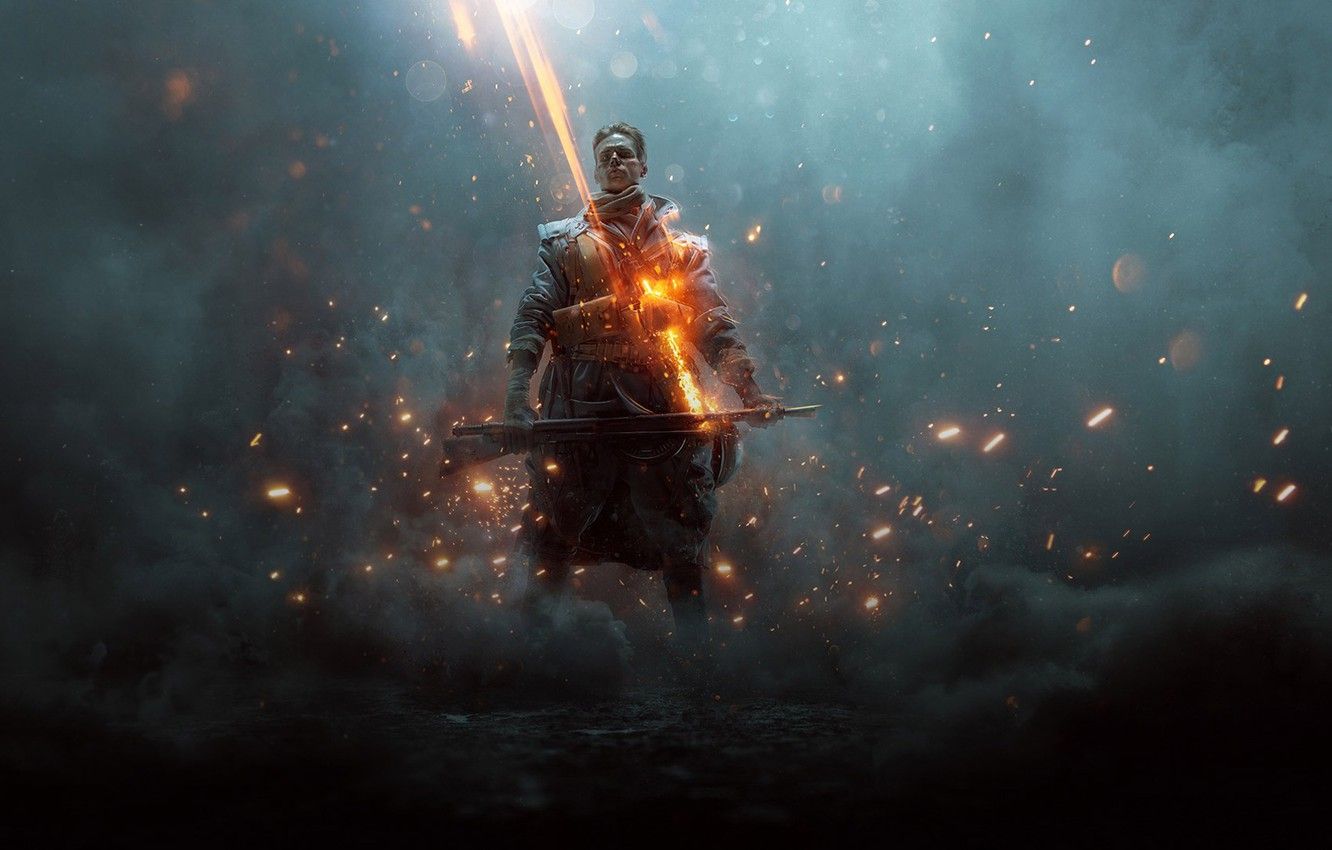 Wallpaper Lights, Look, Smoke, Fire, Military, Electronic Arts, DLC, DICE, Equipment, Weapons, Frostbite, Battlefield Battlefield Battlefield 1: They Shall Not Pass, They Shall Not Pass, Flamethrower image for desktop, section игры