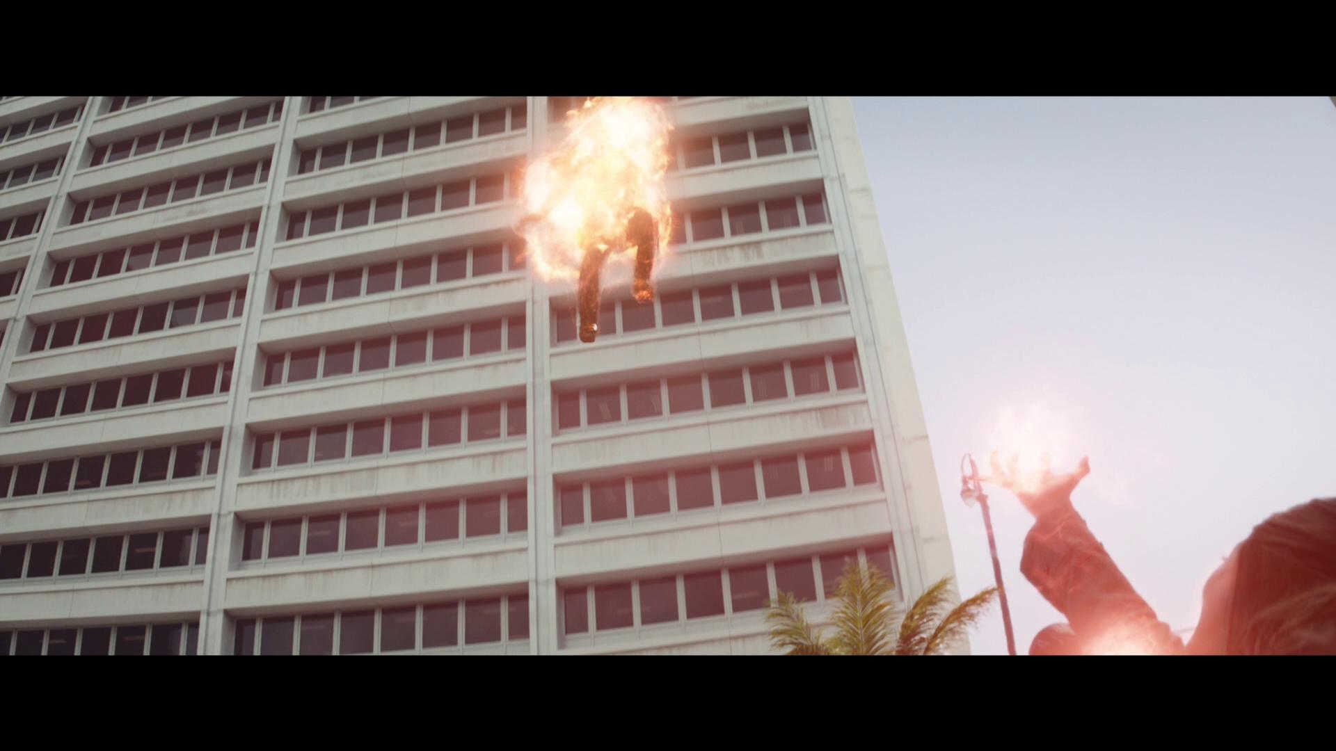 Scarlet Witch Tosses An Exploding Brock Rumlow Toward A Building