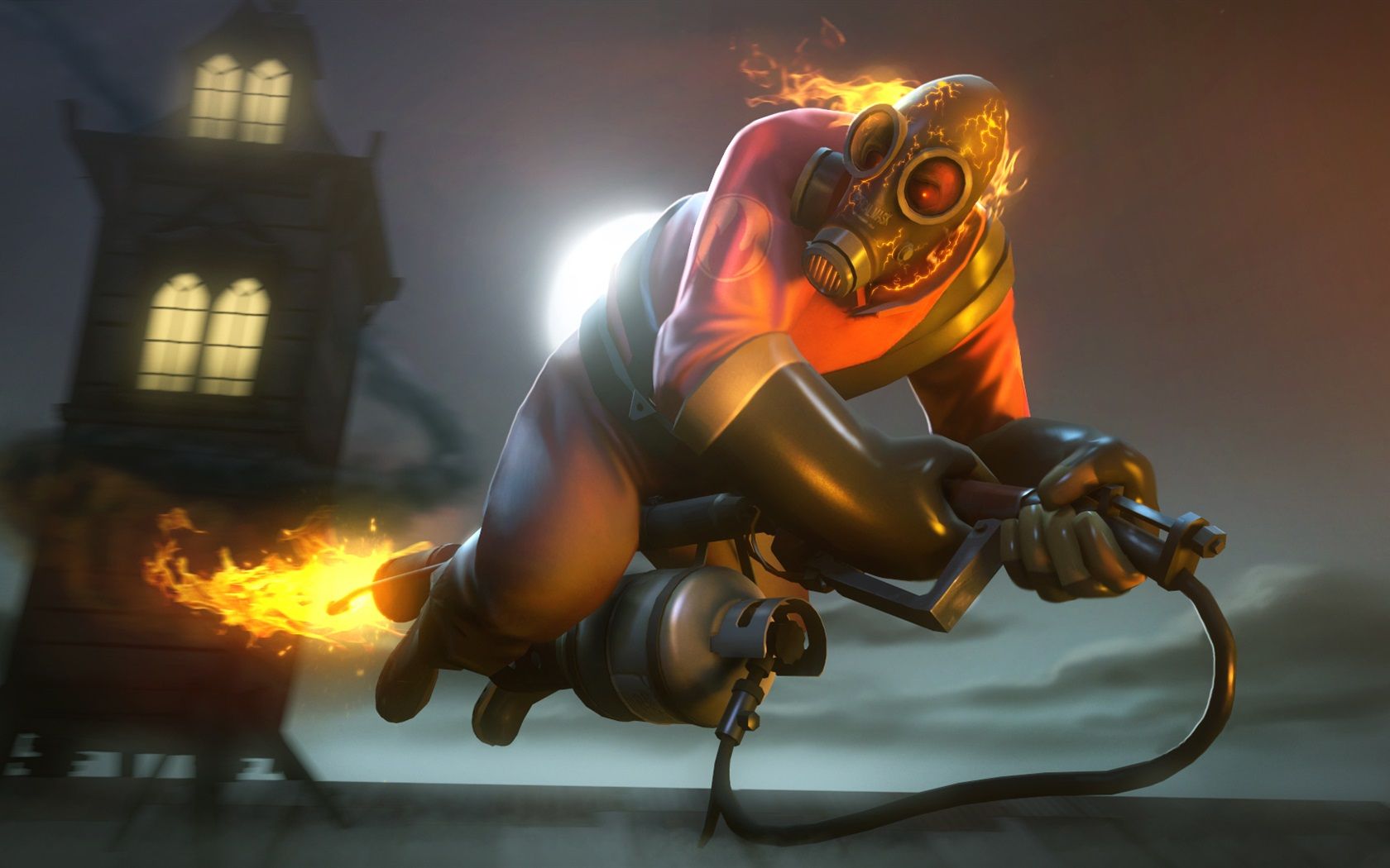 Wallpaper Team Fortress flamethrower 1920x1080 Full HD 2K Picture, Image