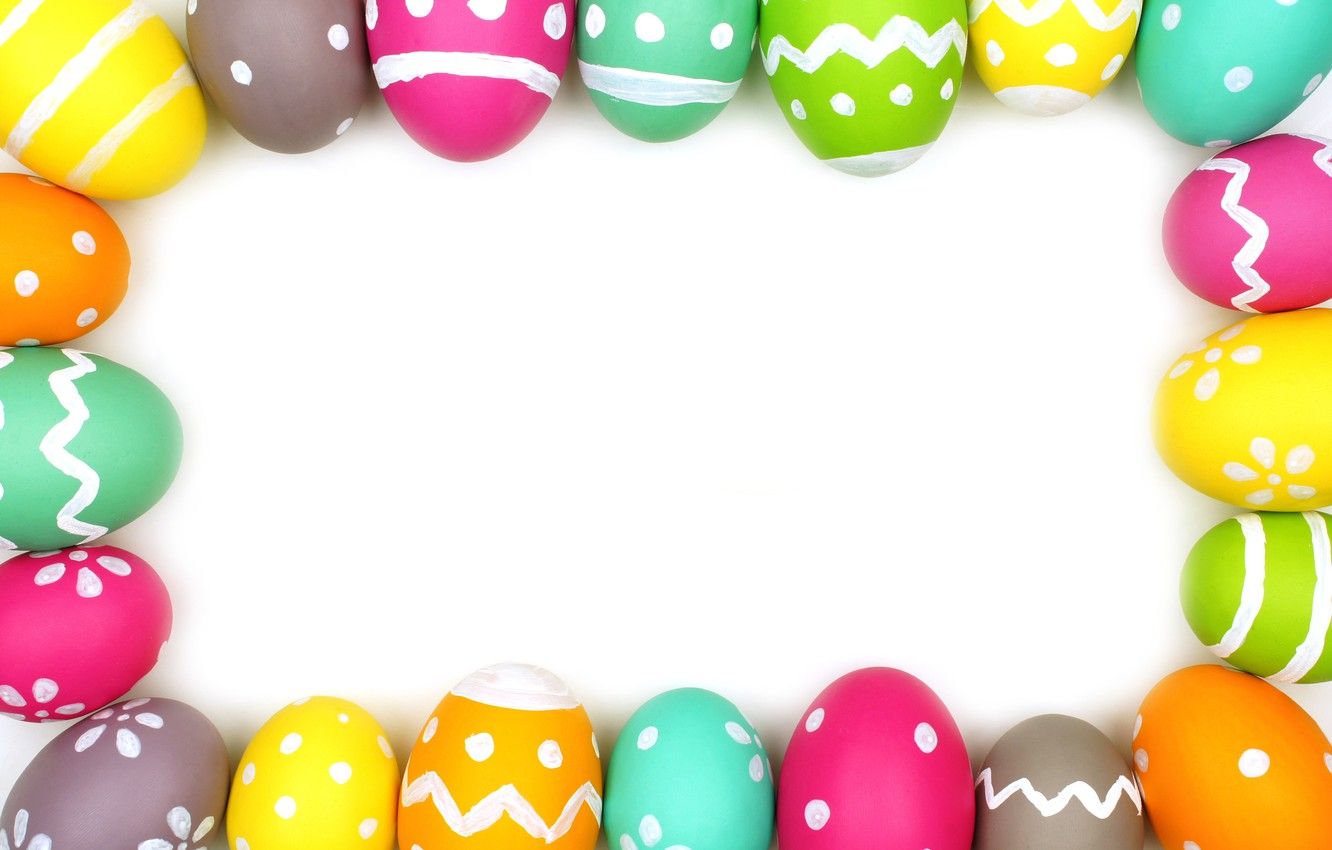 Wallpaper frame, colorful, Easter, spring, Easter, eggs, decoration, Happy, frame, the painted eggs image for desktop, section праздники