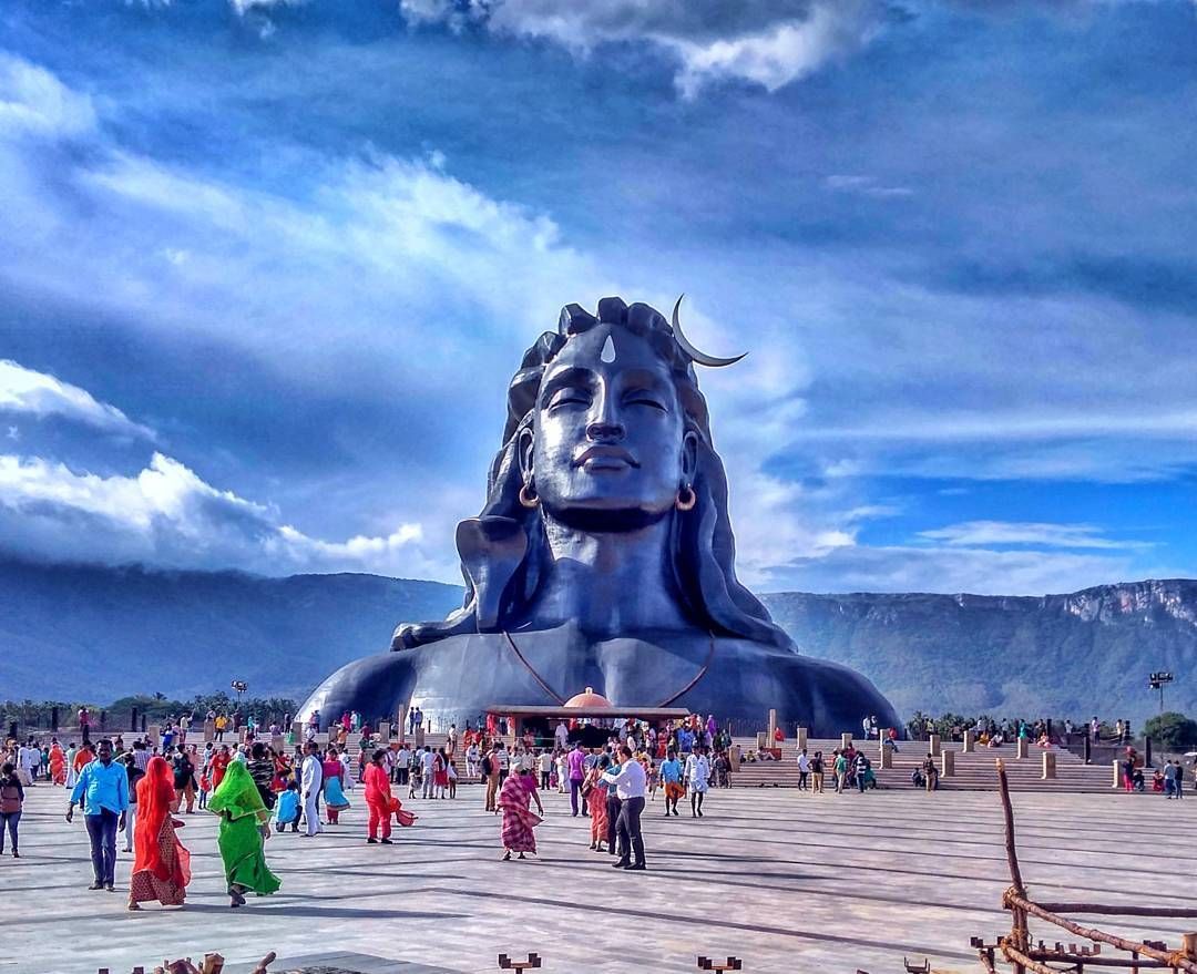 feet high Adiyogi ! The source of Yoga Guinness World Record, World Largest Bust Sculpture #travel #india. Isha yoga, Lord shiva painting, Places to visit