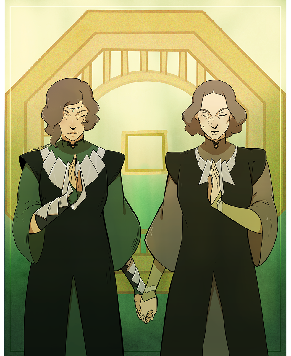 Beifong sisters in their Zaofu outfits. Avatar: The Last Airbender / The Legend of Korra. Avatar airbender, Korra avatar, Korra