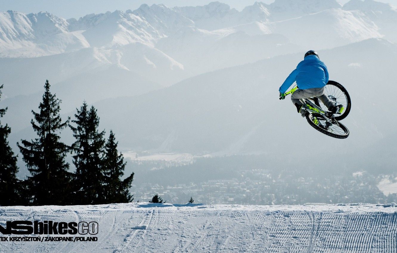 Wallpaper winter, snow, bike, bike, freeride, downhill, MTB, winter.snow image for desktop, section спорт