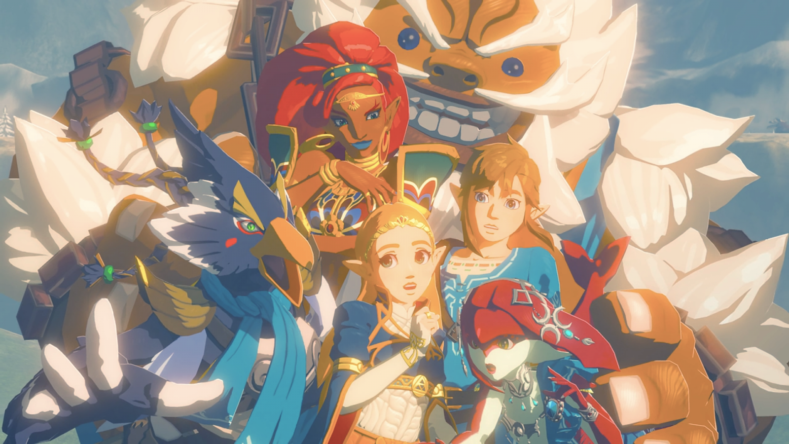 Wallpaper, botw, The Legend of Zelda Breath of the Wild, The Champions Ballad, Mipha, The Legend of Zelda, Link, Princess Zelda, Revali, Daruk, Urbosa 1920x1080