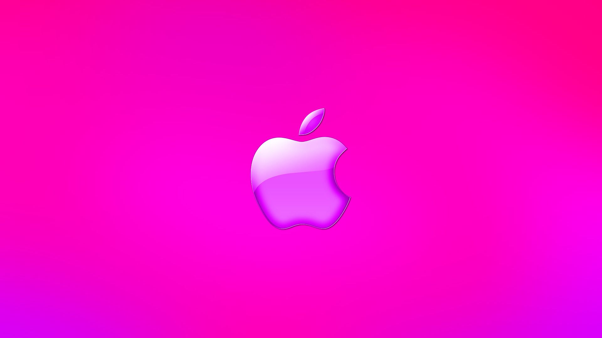 Wallpaper 4k Apple Logo in Pink Glitters Wallpaper
