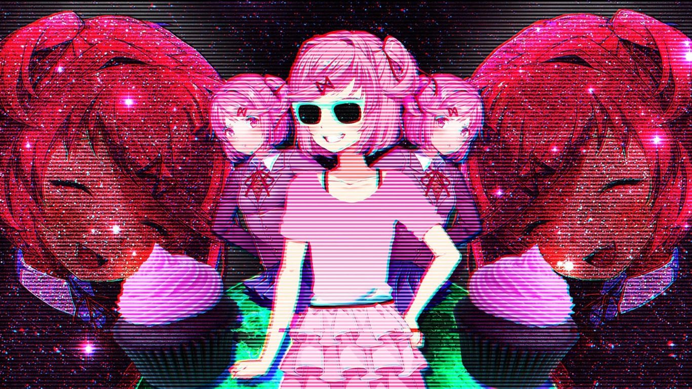 Desktop Wallpaper Natsuki, Doki Doki Literature Club!, Glitch Art, HD Image, Picture, Background, C19290