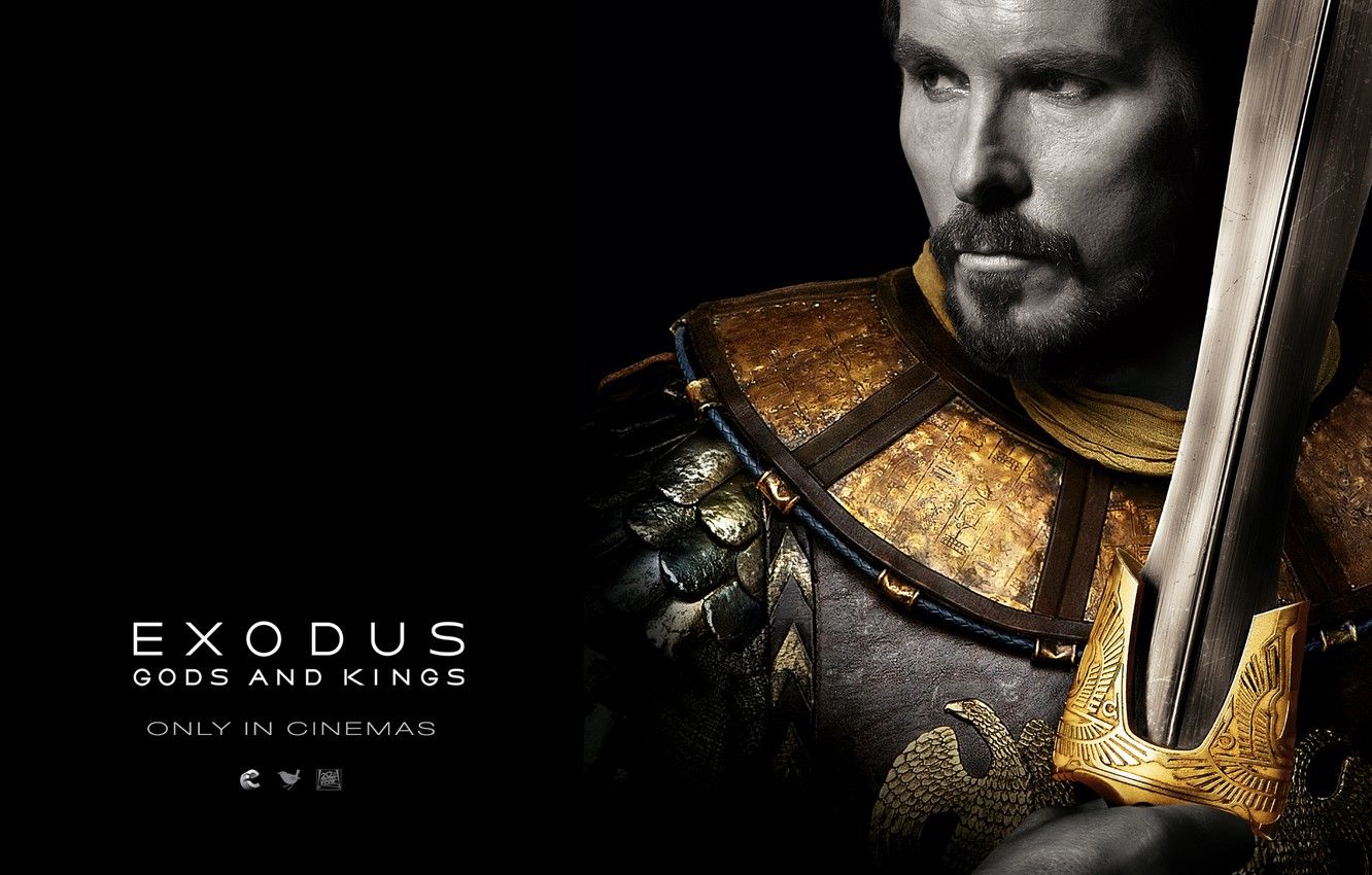 Wallpaper sword, armor, black background, Christian Bale, Christian Bale, Moses, Exodus: Gods and Kings, Moses, Exodus: gods and Kings image for desktop, section фильмы