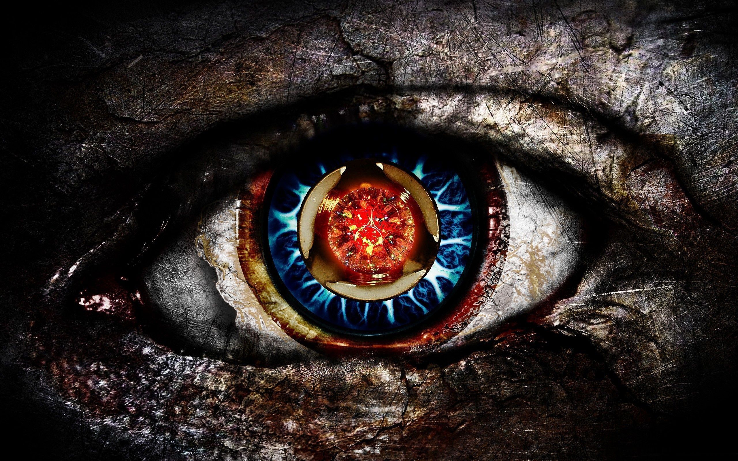 Red Blue Eye. Eyes wallpaper, Scary eyes, Eye art