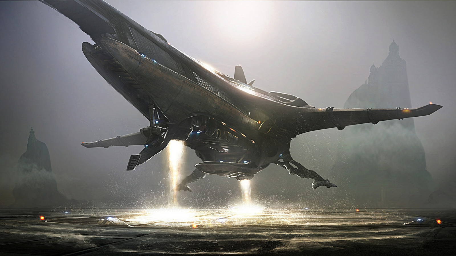 Wallpaper, fantasy art, science fiction, spaceship, aliens, banu merchantman, Star Citizen, concept art, video games, digital art 1920x1080