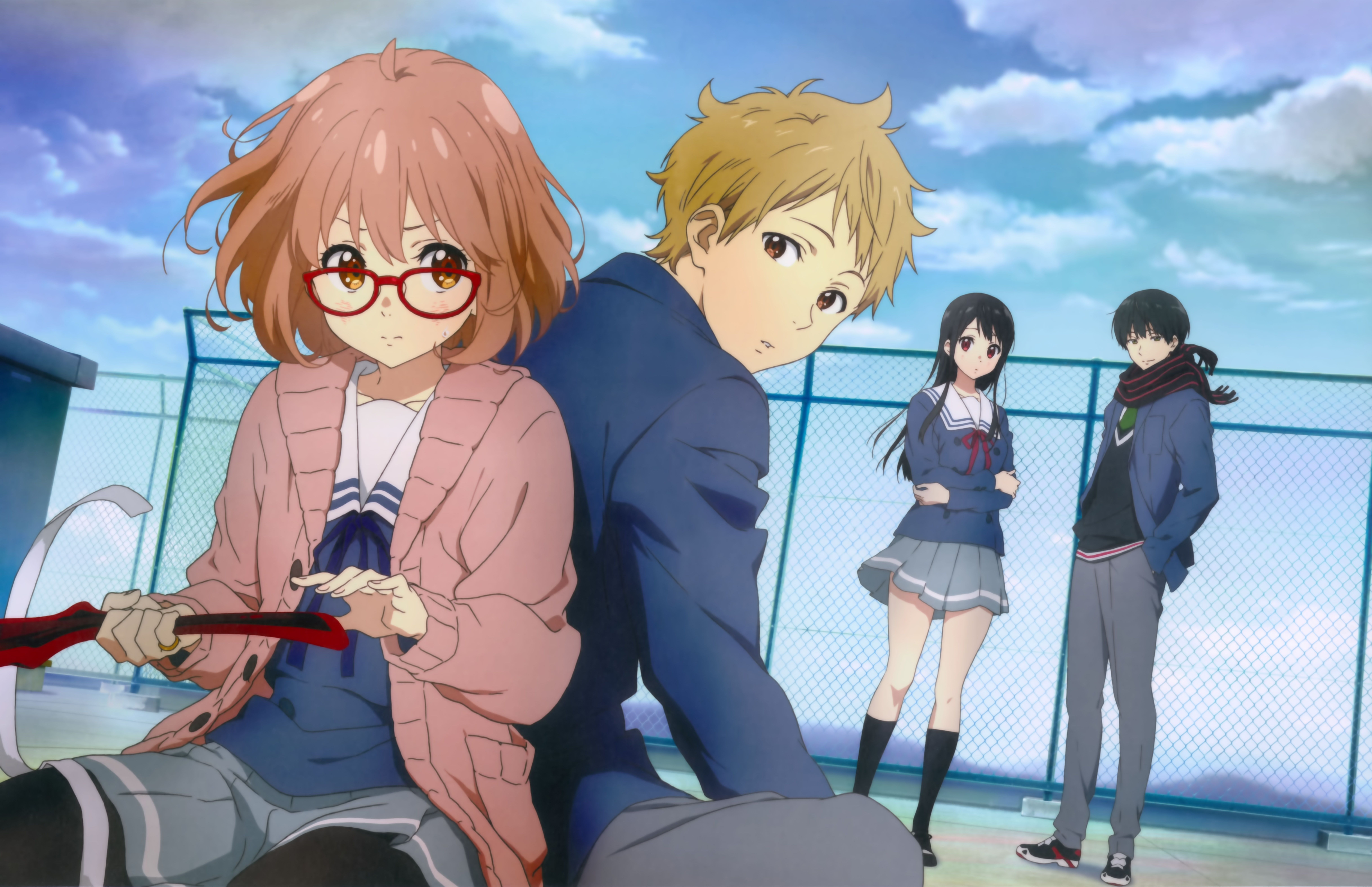 Mirai Kuriyama Akihito Kanbara Mitsuki Nase Hiroomi Nase Kyoukai No Kanata Girl Wallpaper:9754x6305