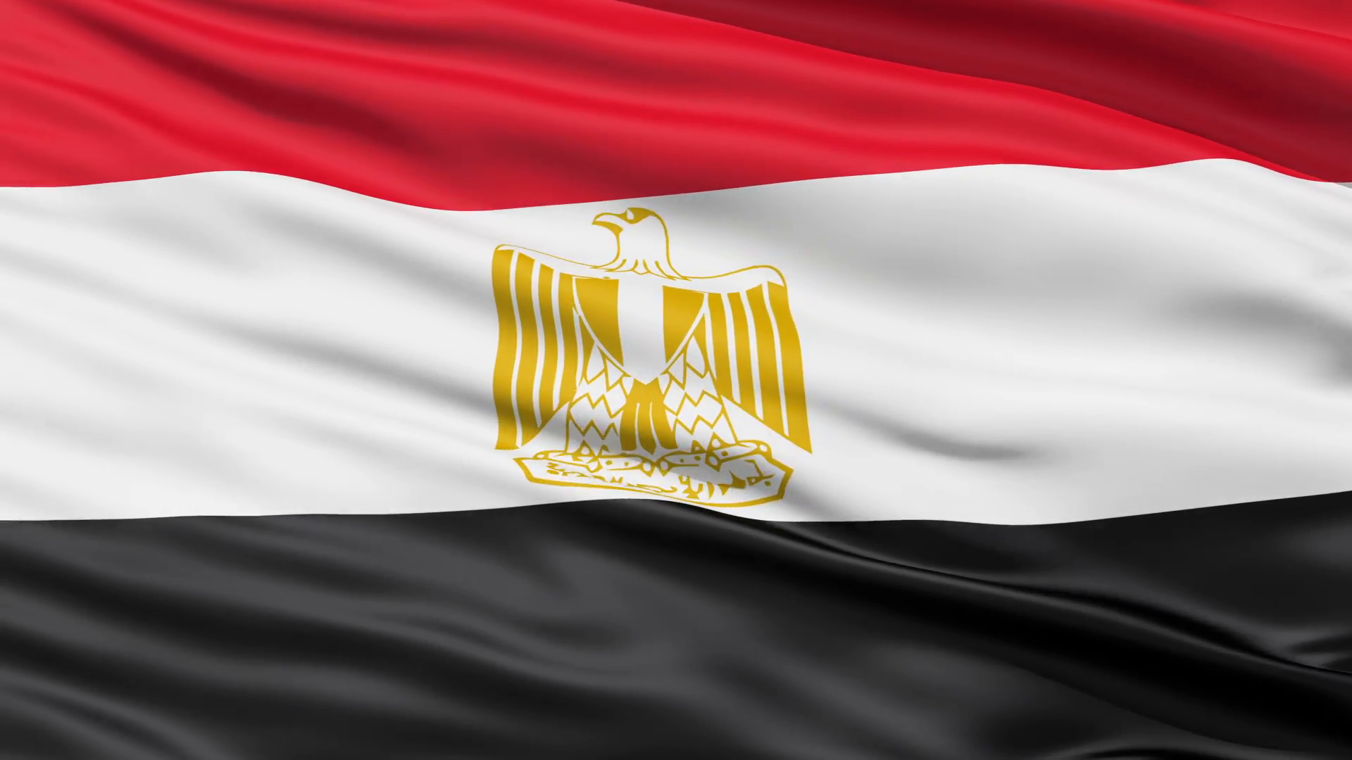Tricolor Waving Flag Of Egypt With The National Emblem Flag Waving Wallpaper & Background Download