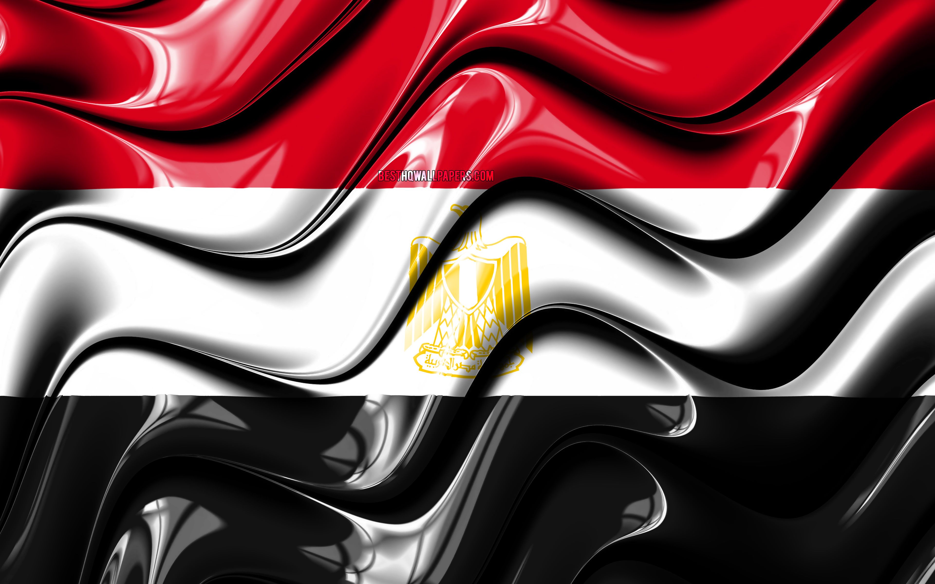 Download wallpaper Egyptian flag, 4k, Africa, national symbols, Flag of Egypt, 3D art, Egypt, African countries, Egypt 3D flag for desktop with resolution 3840x2400. High Quality HD picture wallpaper