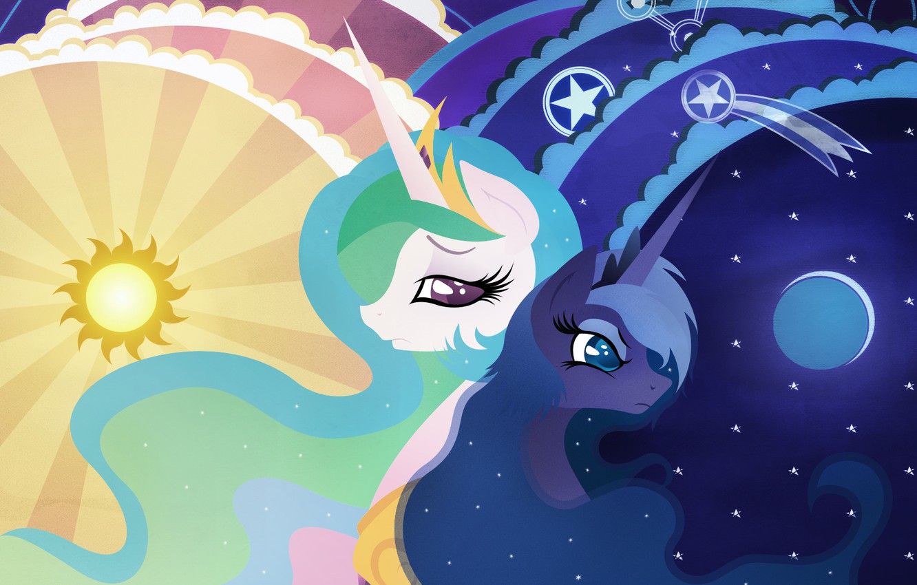 Wallpaper my little pony, pony, mlp, princess luna, princess celestia image for desktop, section фильмы