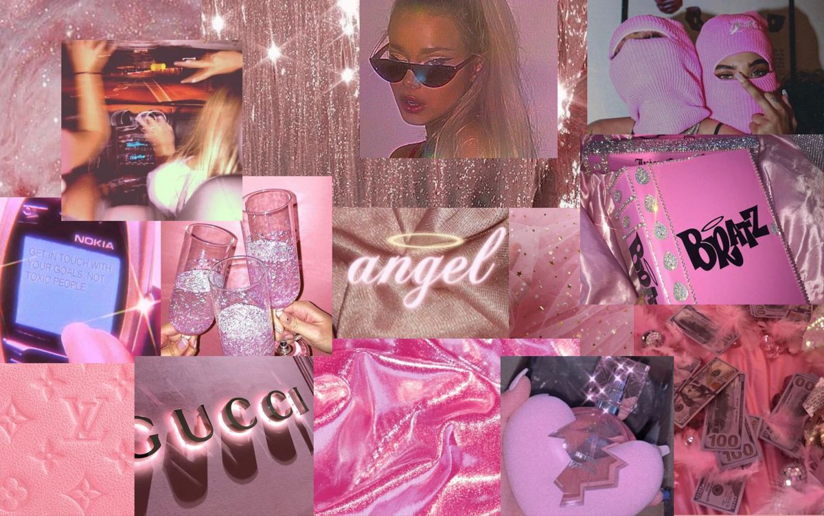 Laptop Pink Aesthetic Collage Laptop Wallpapers Aesthetic