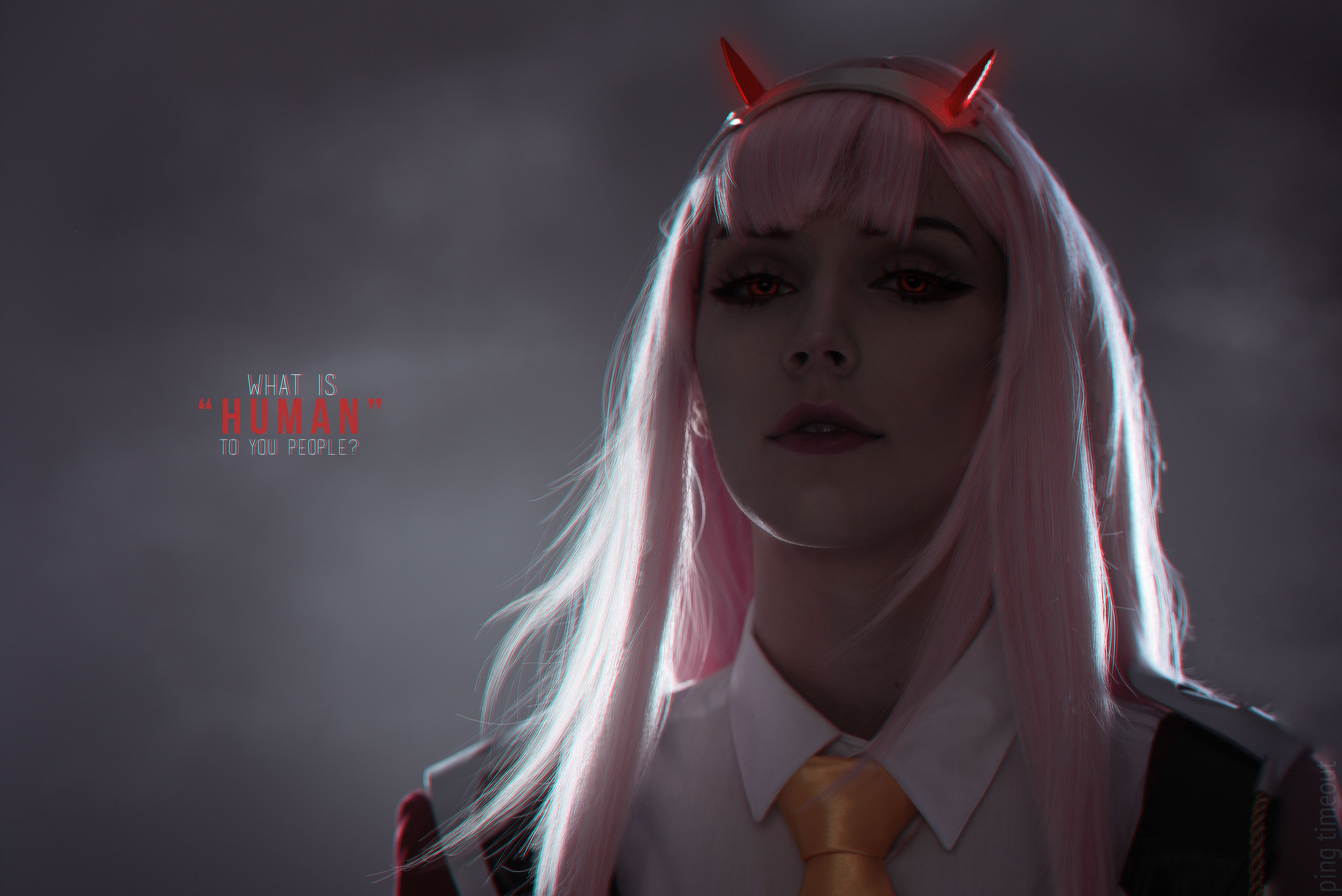 Girl School Uniform Red Devil Horns 8k 1680x1050 Resolution HD 4k Wallpaper, Image, Background, Photo and Picture