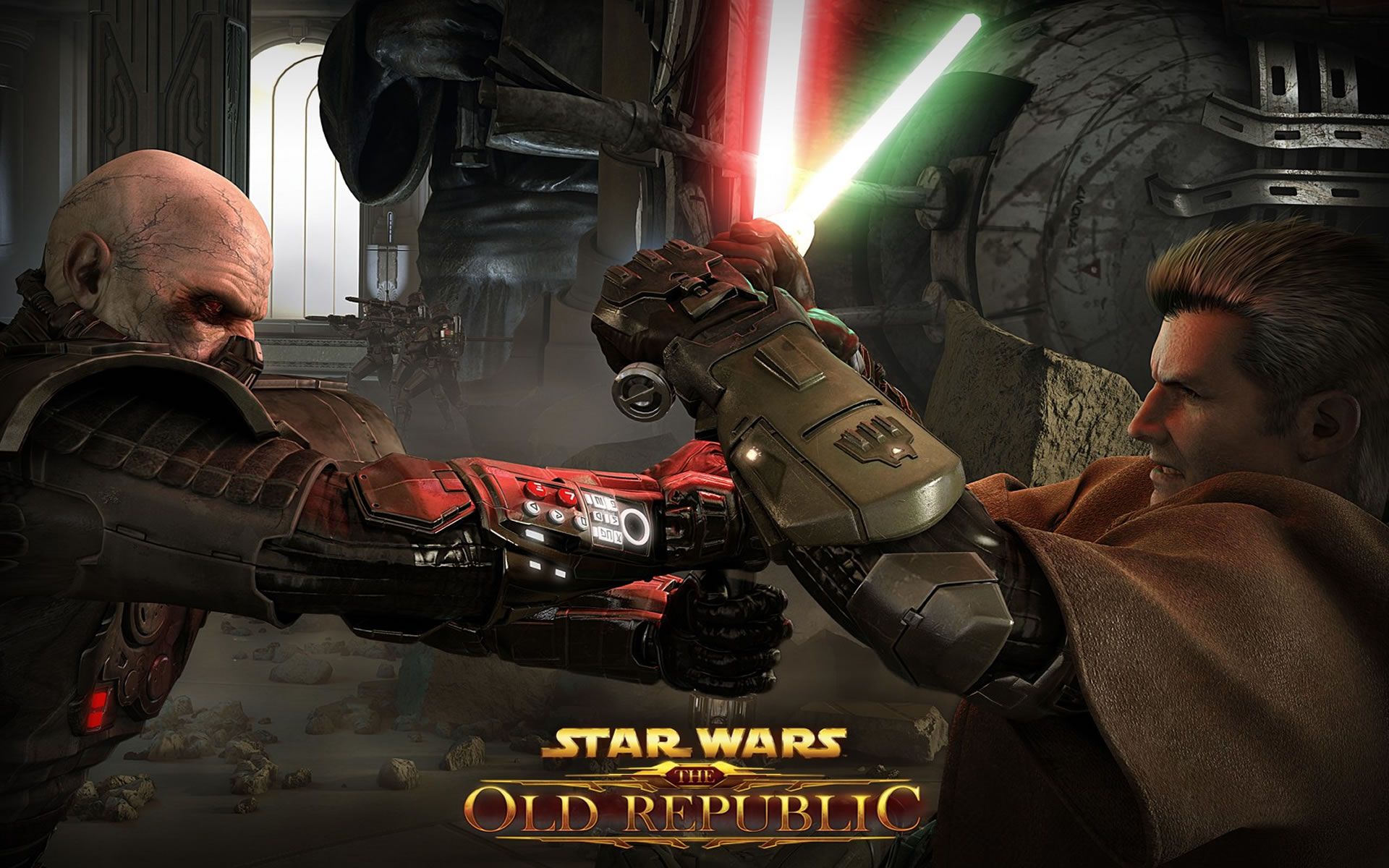 Sith And Jedi In Lightsaber Fight Wars The Old Republic Wallpaper