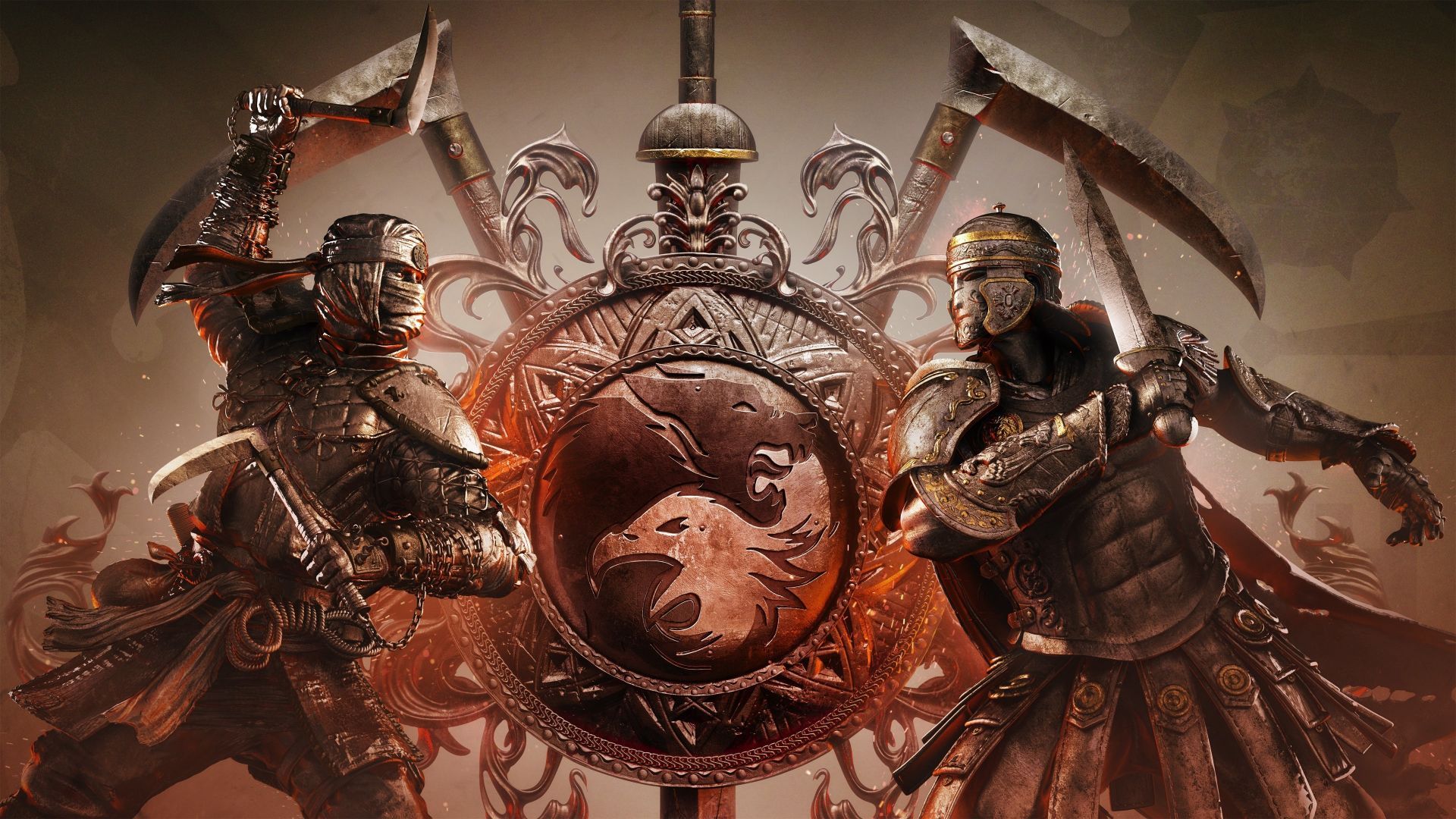Desktop wallpaper warriors, for honor, video game, swords and shield, HD image, picture, background, 6682a0