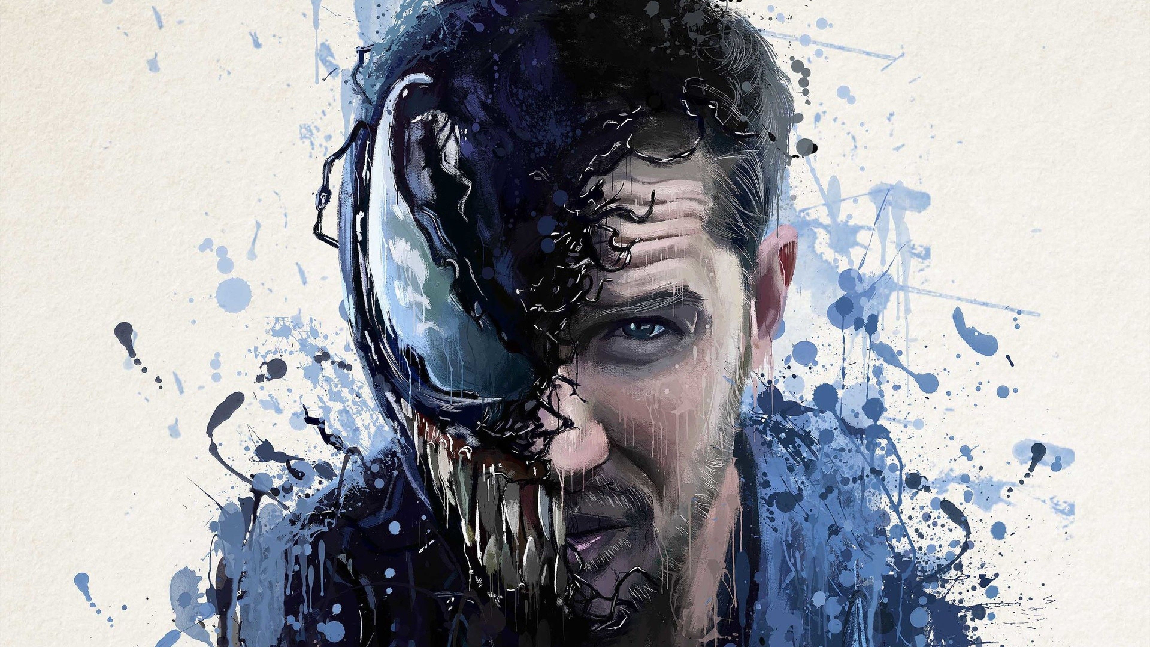 Download 3840x2160 Venom, Artwork, Half Face Wallpaper For UHD TV