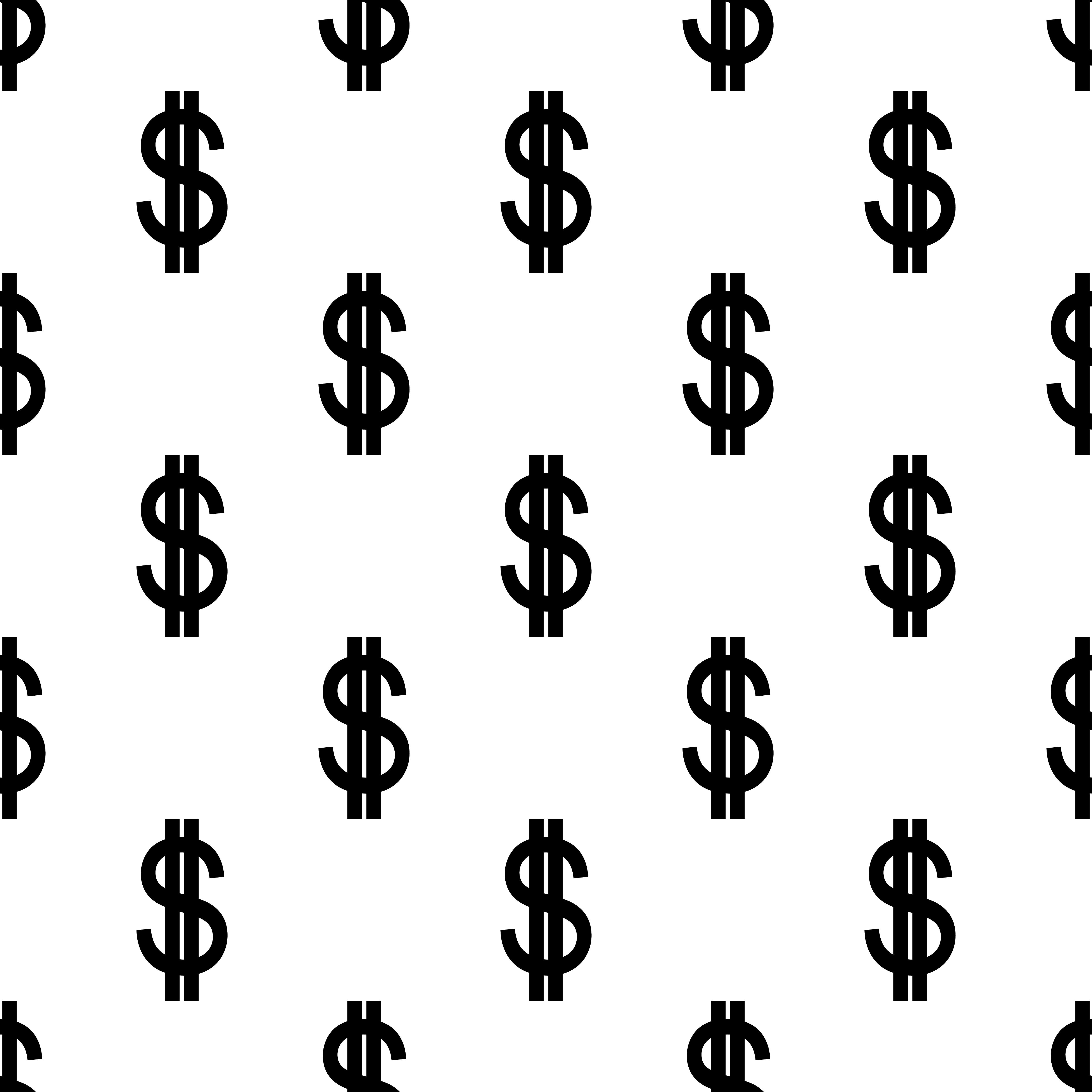 Dollar signs isolated on white Seamless background. Money background, Money tattoo, Money sign