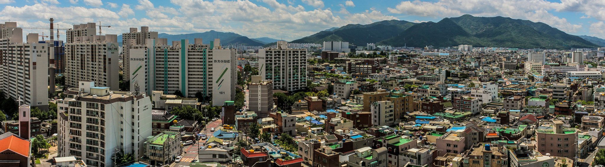 Sweltering summer day in Daegu South Korea [OC][2048 x 566]. wallpaper/ background for iPad mini/ air/ 2 / pro/ laptop. Daegu south korea, South korea, Daegu